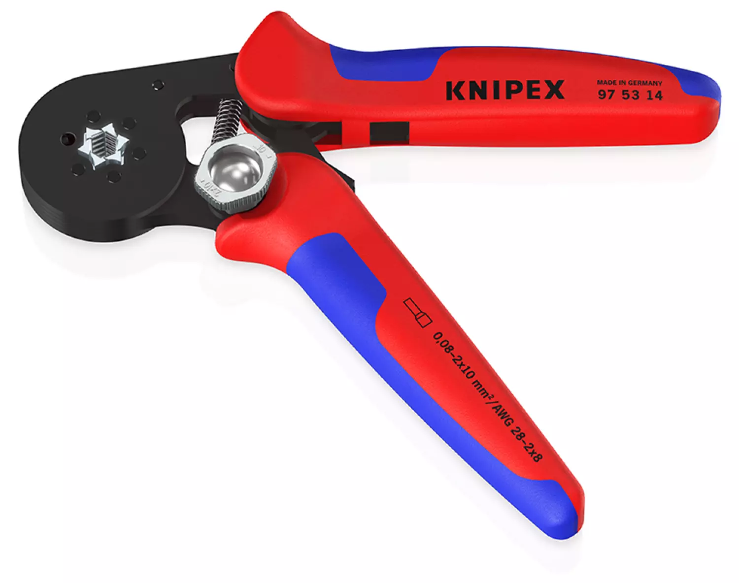 Knipex 975314 Zelfinstellende krimptang voor adereindhulzen met zij-invoering - 180mm-image