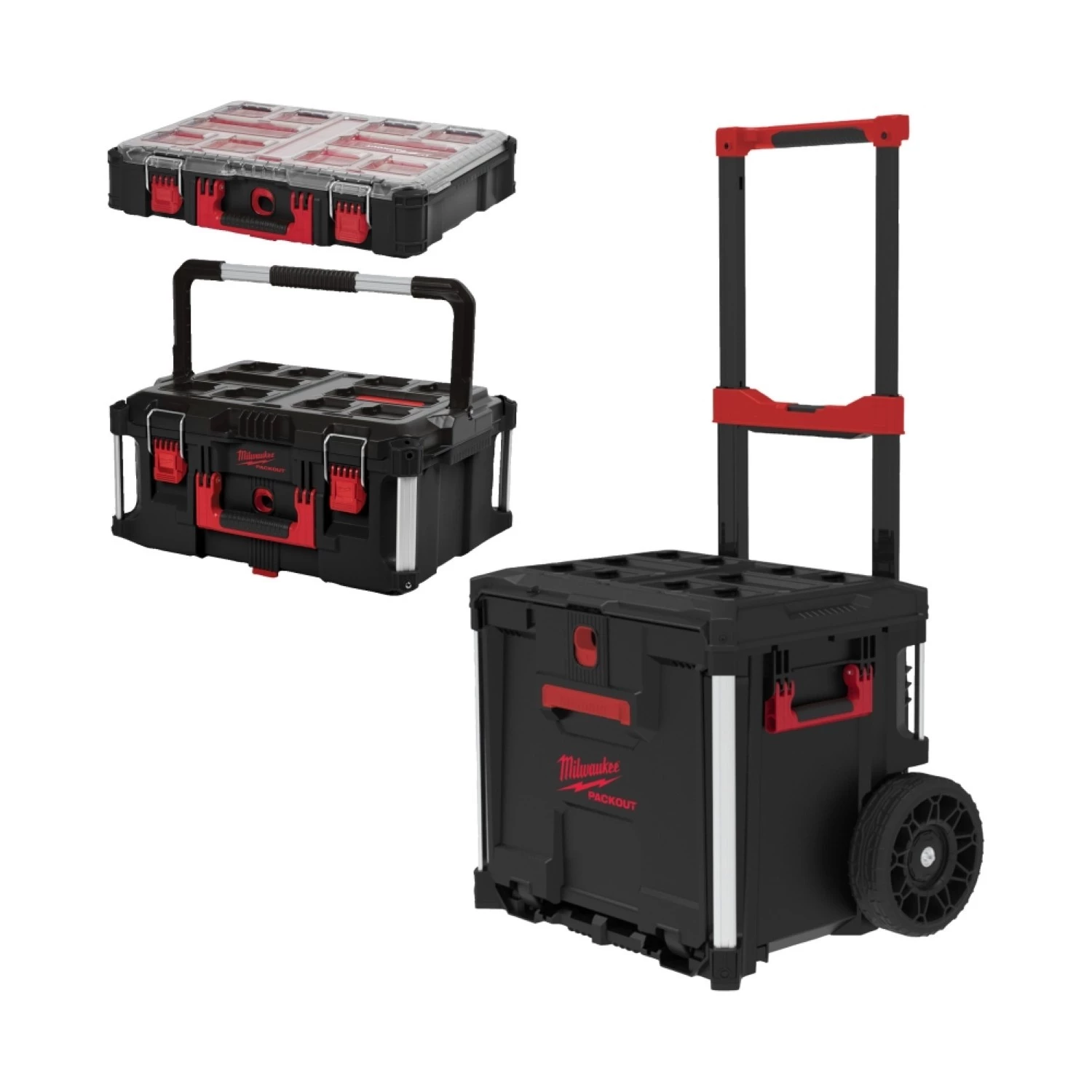 Milwaukee 4932498984 PACKOUT™ Trolley Opbergkoffer Starter Set 3 met lade-image