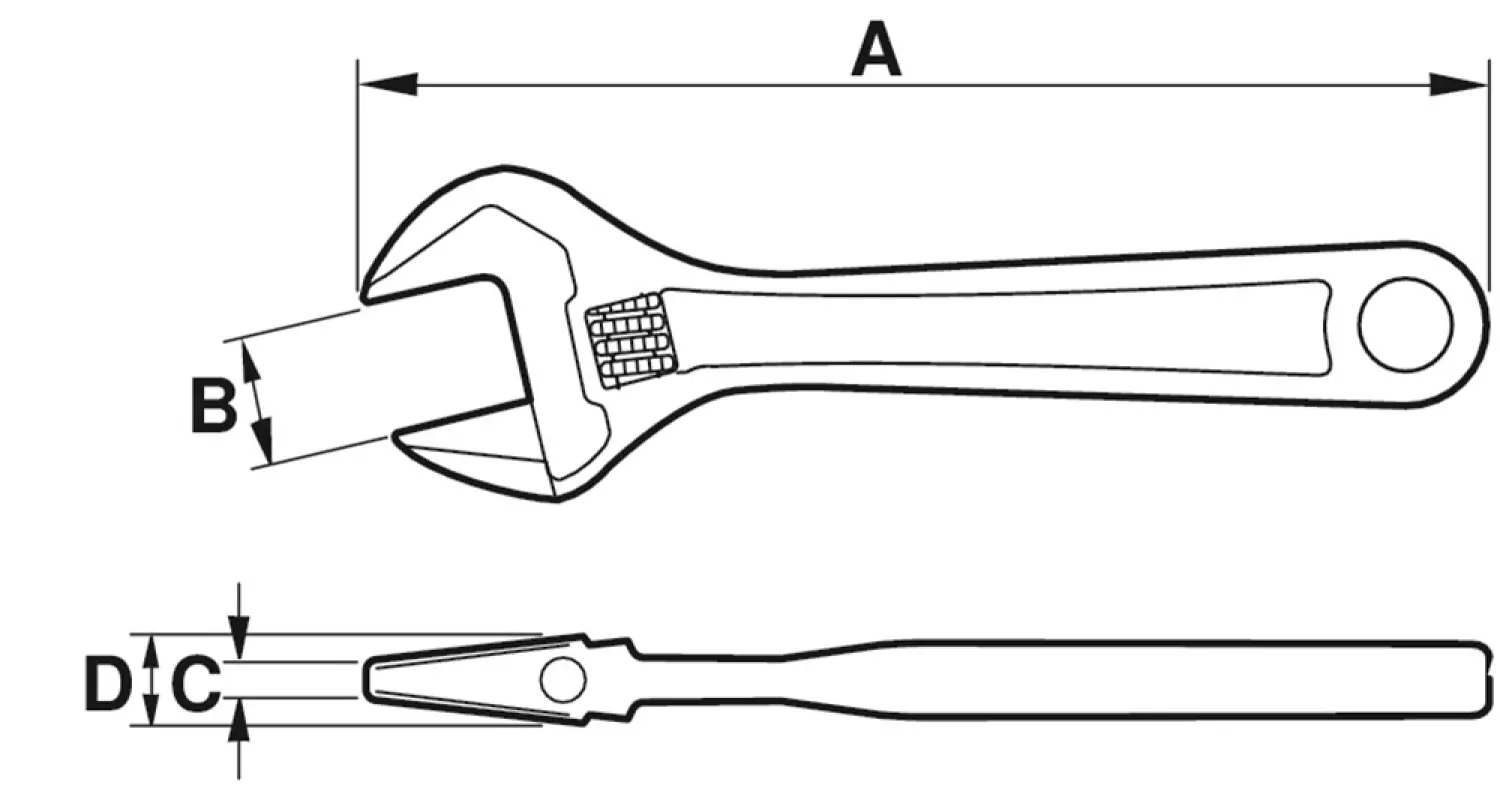 Bahco 8073 - Clé à molette à écrou central avec finition phosphatée-image