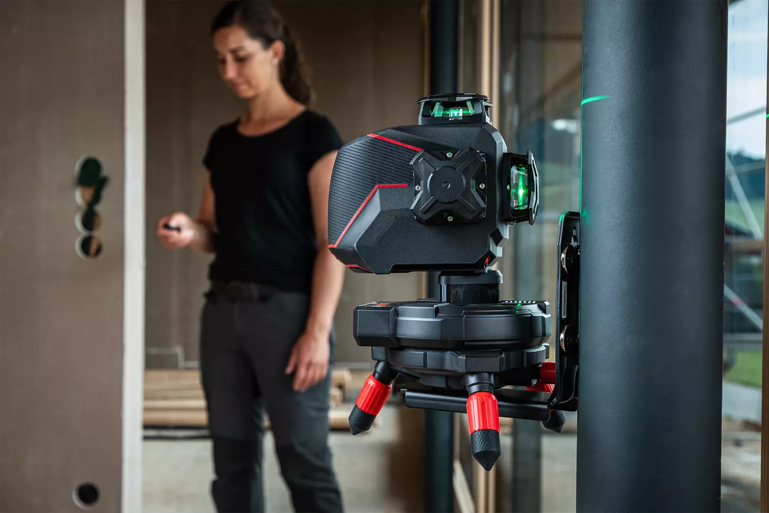 Sola PLANO 3D Green RCB Set Laser à lignes croisées 360° dans un coffret - 3 lignes - vert - 30 m - IP54-image