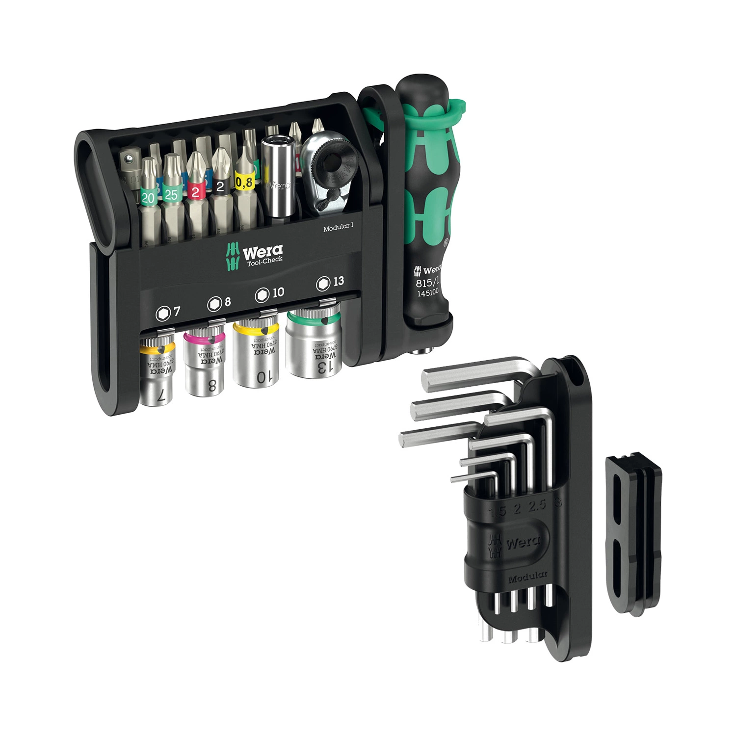 Wera 05049000001 Tool-Check Modular 1 Gereedschapset in Tool-Check - 21‑delig + 05049003001 7-delige Tool-Check Modular Hex-Plus 1 Inbussleutelset-image