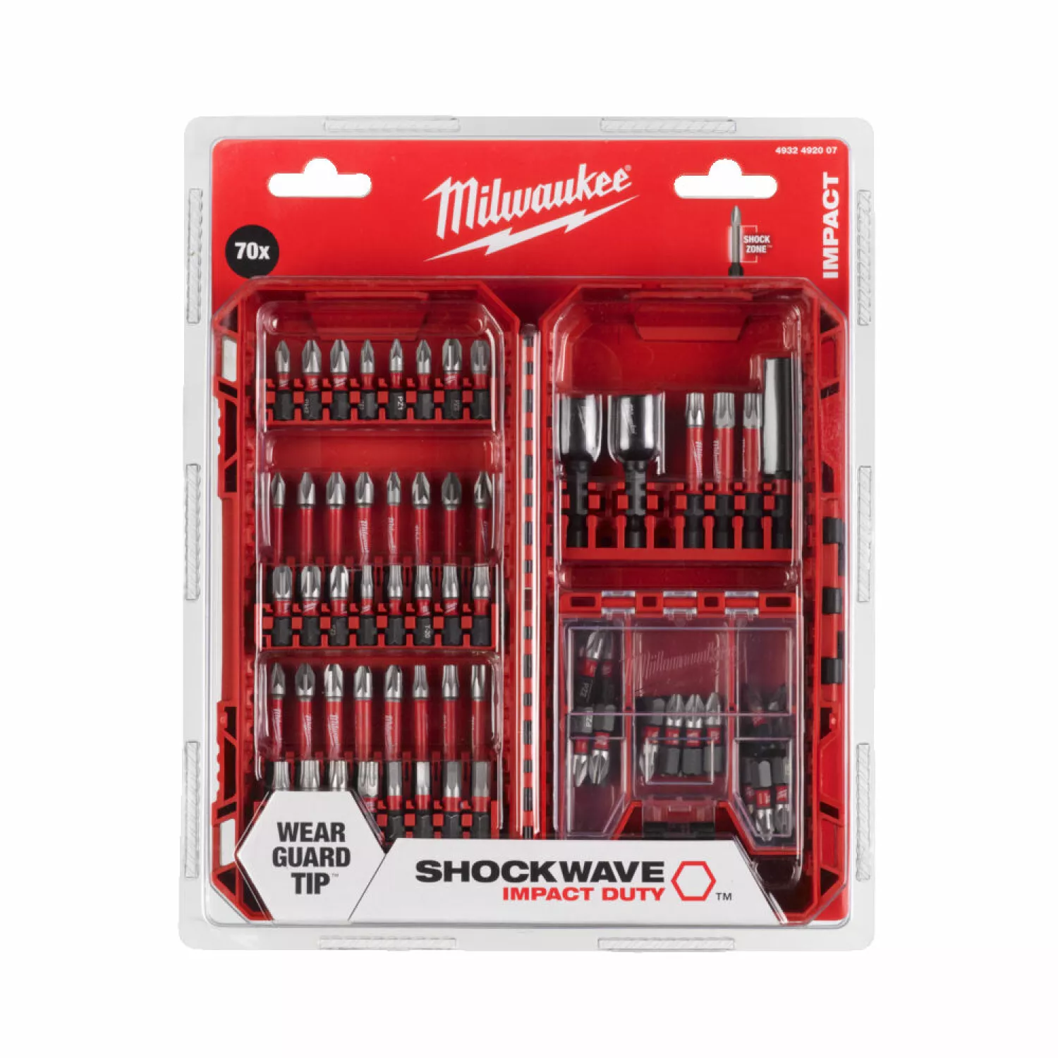 Milwaukee 4932492007 Shockwave™ Impact Duty CD PZ XL set d'embouts - 70 pièces-image