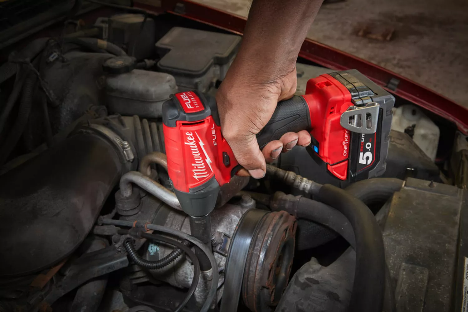 Milwaukee M18 ONEIWF12-502X ONE-KEY - Set clé à choc Li-Ion 18V (2x batterie 5.0Ah) dans HD BOX - 300Nm - 1/2" - moteur brushless-image