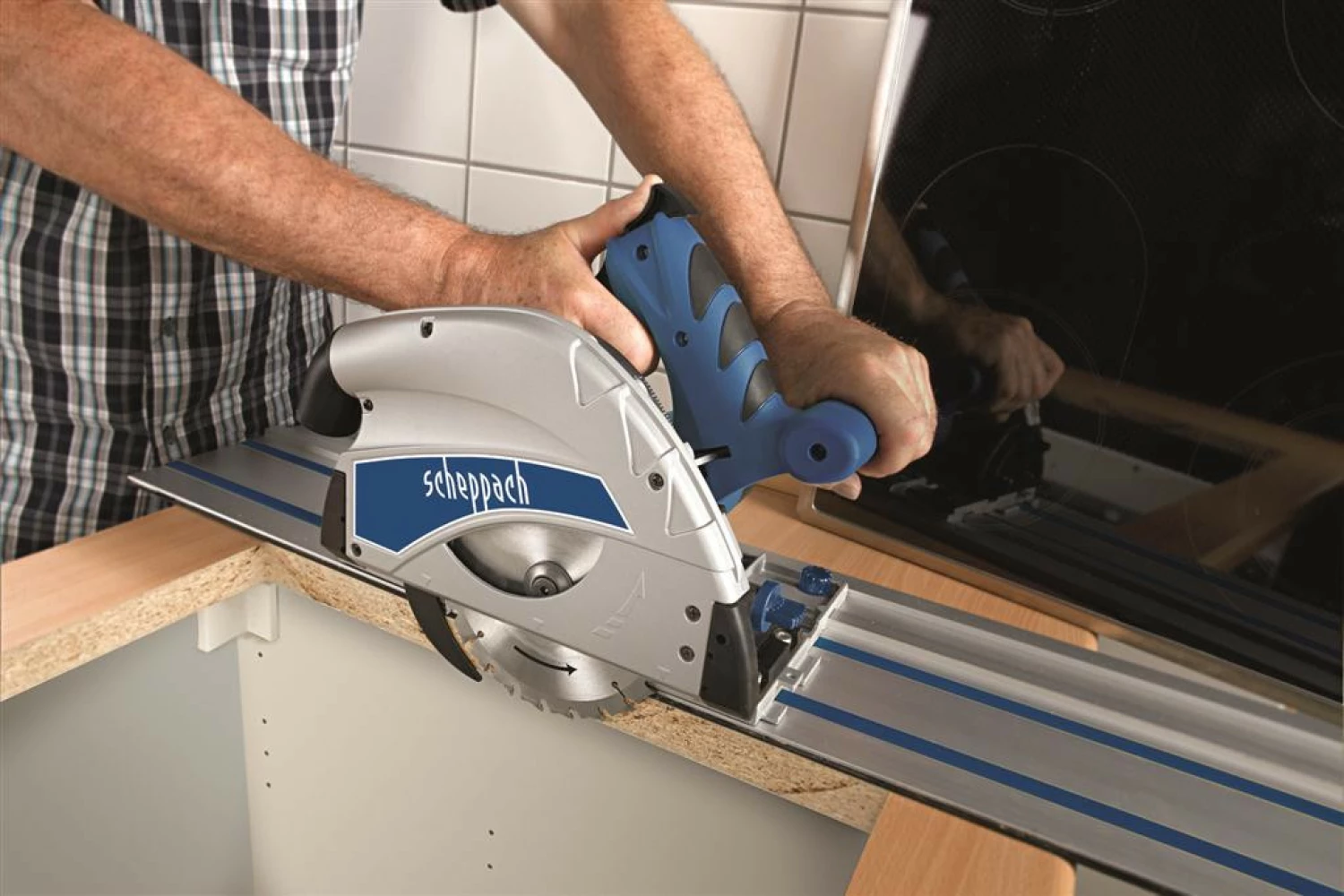 Scheppach PL55 Invalzaag - 1200W - 160mm - incl. geleiderail-image