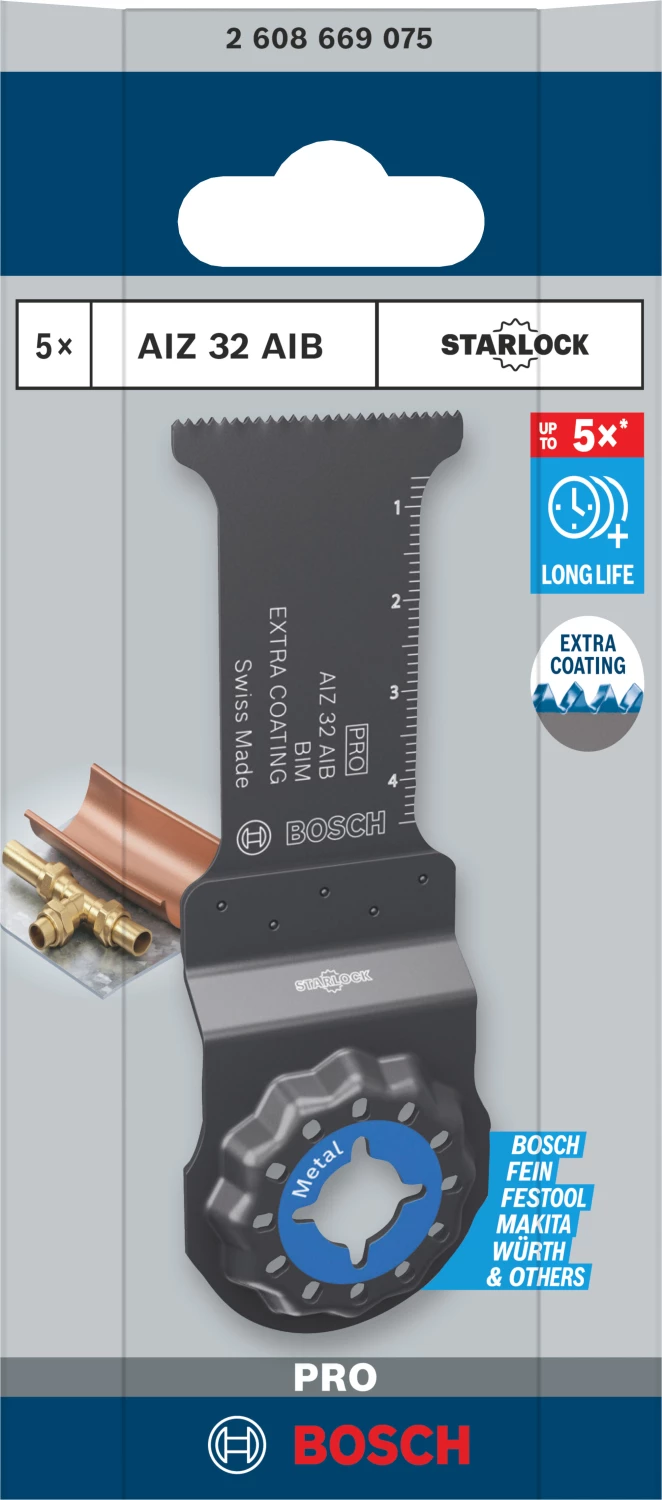 Bosch AIZ 32 AIB PRO lame de scie plongeante pour outil multifonction pour métaux non ferreux (5 pièces)