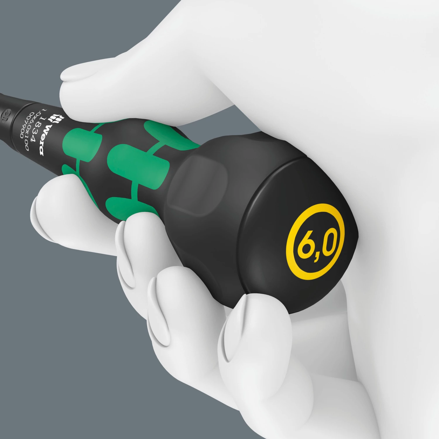 Wera 05007901001 1834 Kraftform Ball-Grip Tournevis à fente lame d'atelier - 1,0 x 6,0 x 100 mm-image