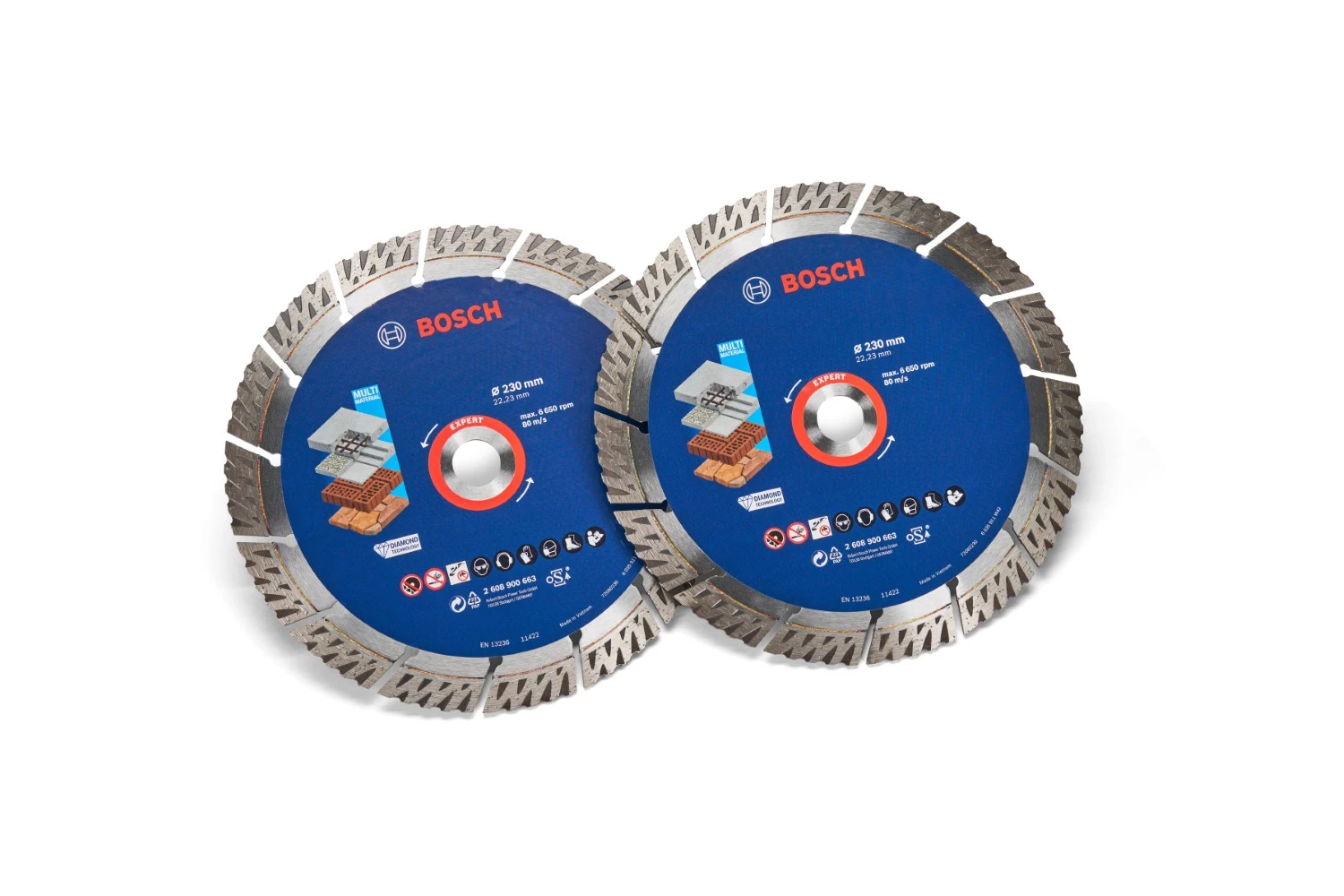 Bosch 061599765L Disque diamant (2 pièces) avec sac à dos - 230 mm-image