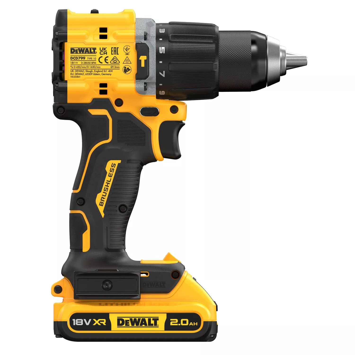 DeWALT DCD799D2T 18V Li-ion accu klopboor-/schroefmachine set (2x 2.0Ah accu) in TSTAK-image