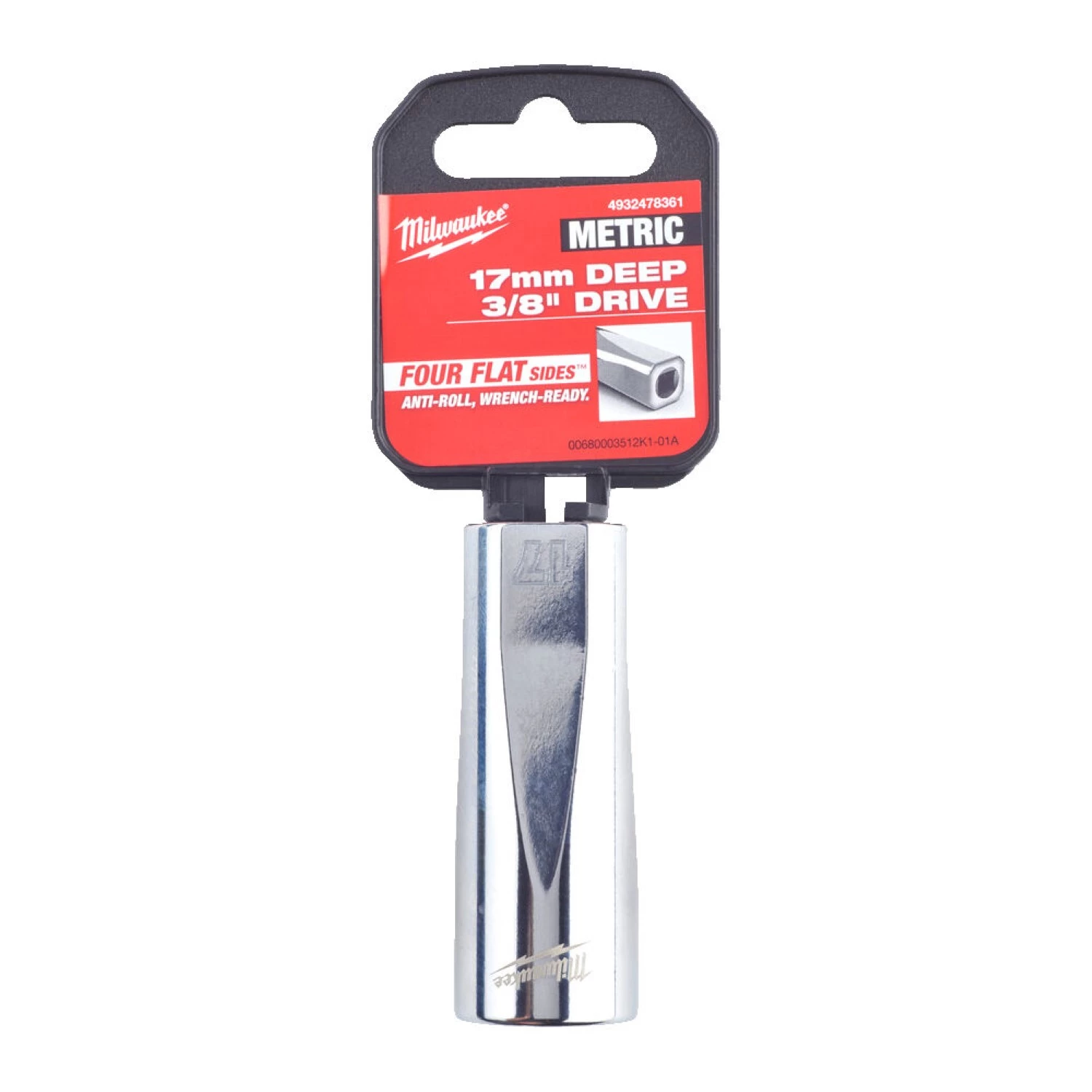 Milwaukee 4932478361 Dop - 3/8" FOUR FLAT™ lang - 17mm-image