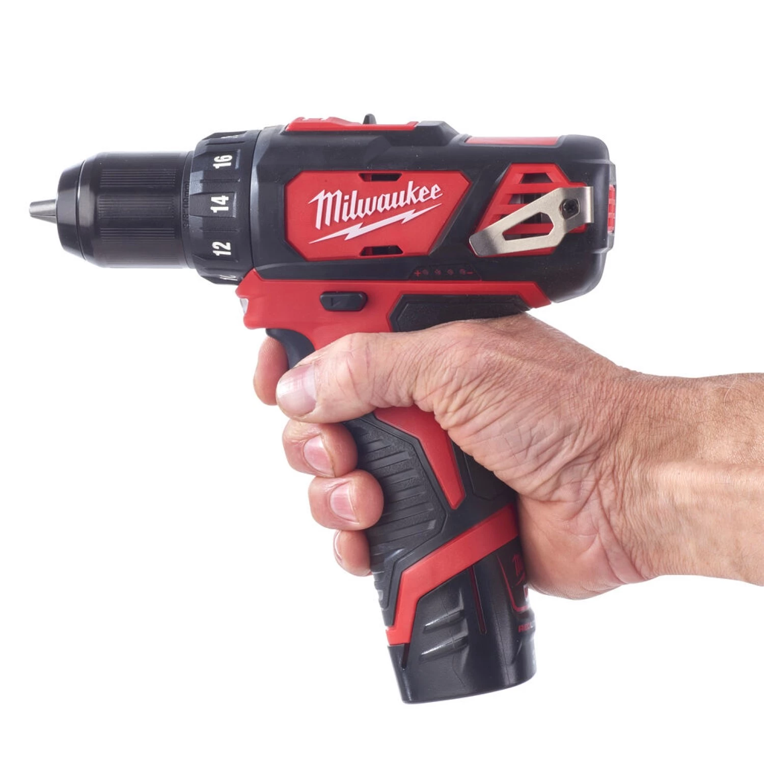 Milwaukee M12 BDD-202C - Set perceuse visseuse Li-Ion 12V (2x batterie 2.0Ah) dans mallette - 30Nm-image