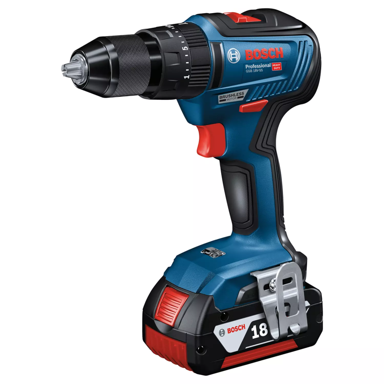 Bosch GSB 18V-55 18V Li-Ion accu schroefklopboormachine set (2x 4.0Ah) in L-Boxx - 55Nm-image