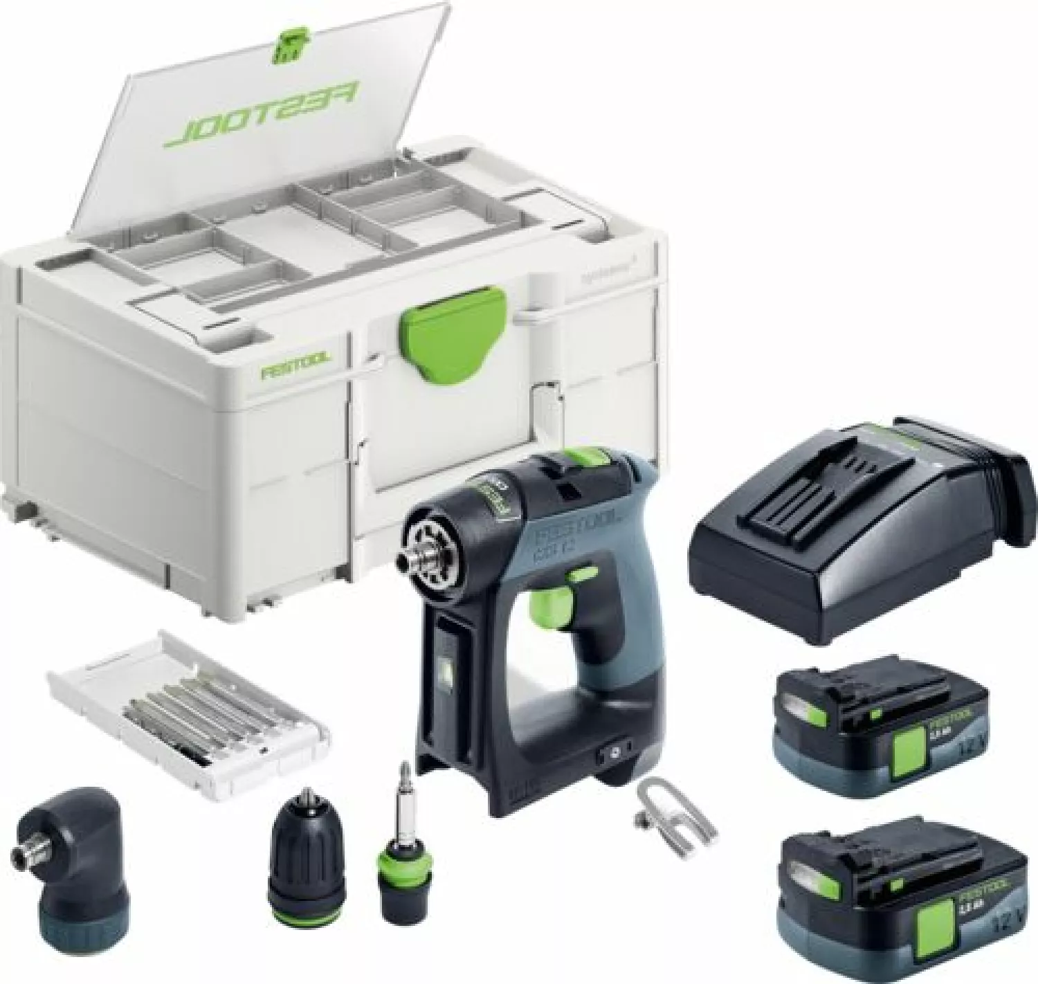 Festool CXS 12 2,5-Set 12V Li-ion Accu-schroefboormachine set (2x 2.5Ah accu) in Systainer-image