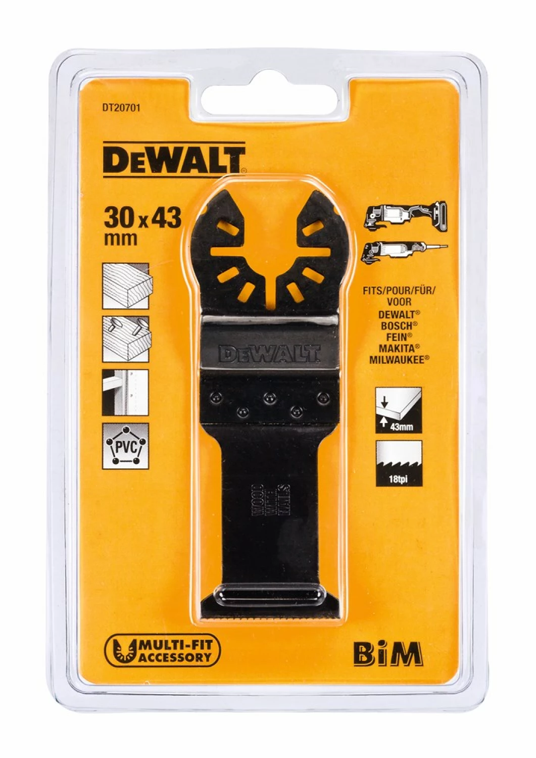 DeWALT DT20701 Lame multi-cutter universel Bi-Métal pour bois - 30mm-image