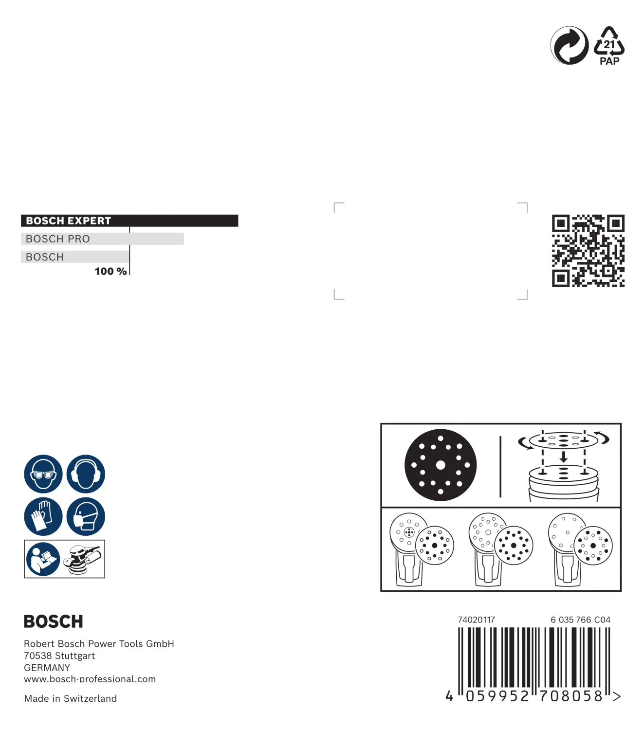 Bosch 2608902407 EXPERT Jeu de 9 disques abrasifs O780 avec support film - 125 mm - 3xK80/3xK120/3xK180-image