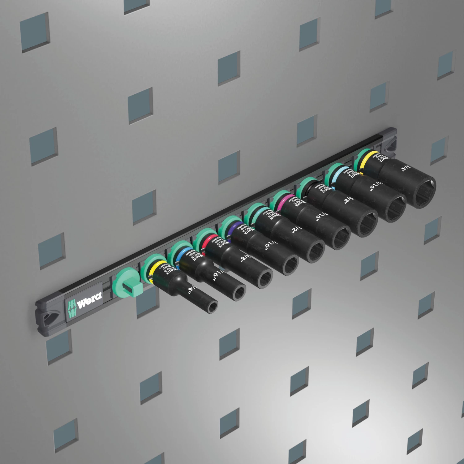 Wera 05005591001 9-delige 9661 B Impaktor Deep Imperial 1 Doppenset op magneetstrip - 3/8"-image