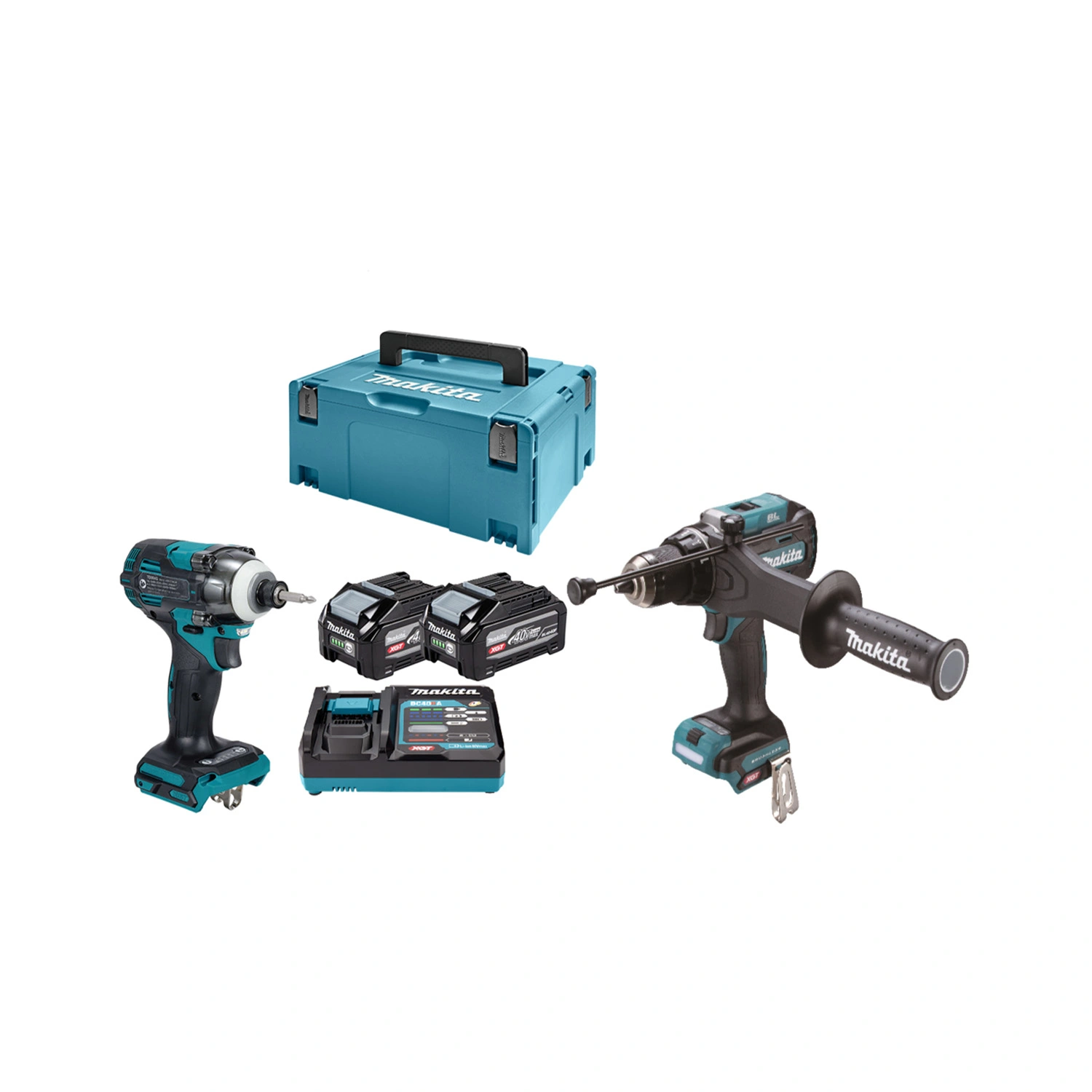 Makita DK0249G201 40V Li-ion accu klopboor-/schroefmachine (HP003G) & slagschroevendraaier (TD004G) combislagset (2x 4.0Ah accu) in Mbox