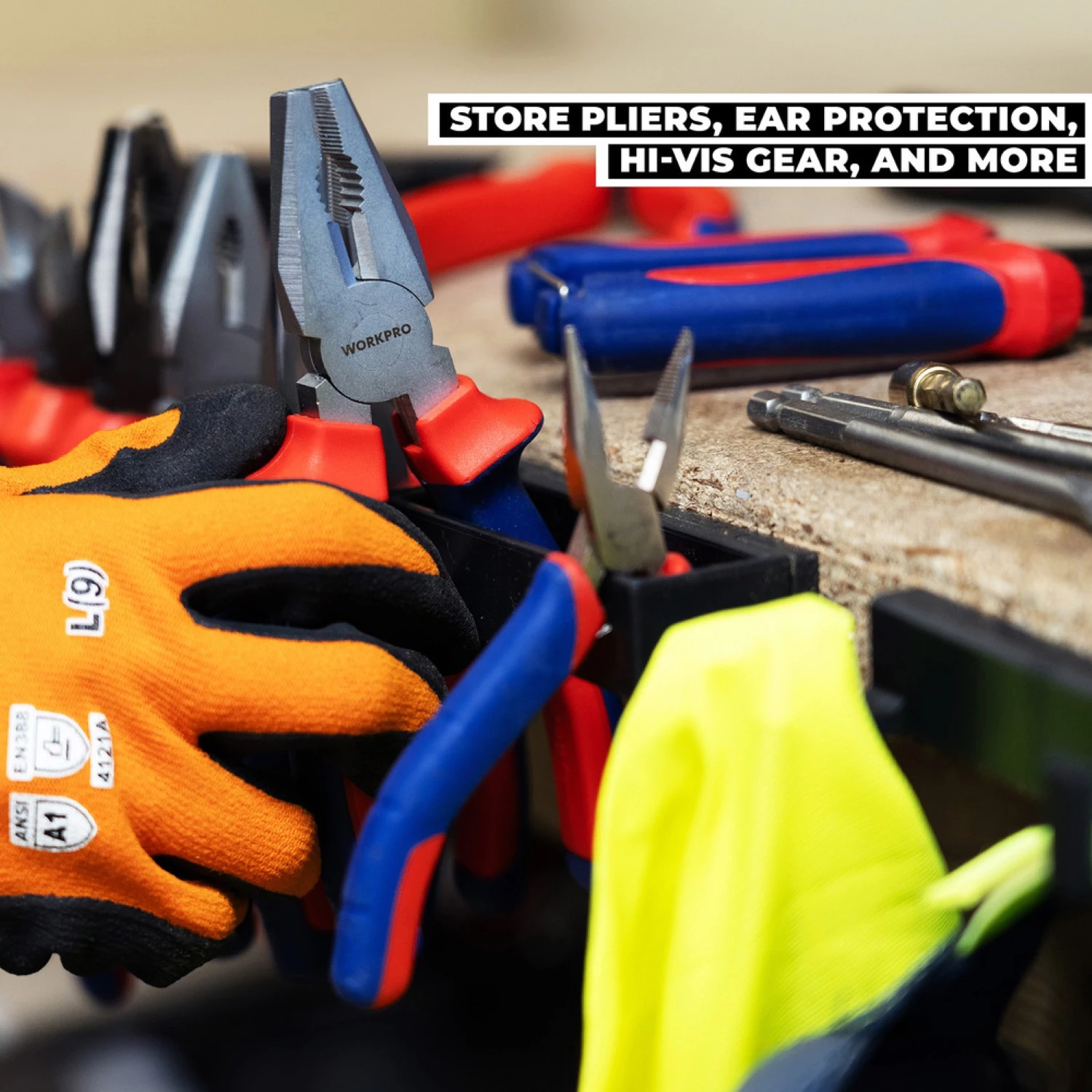 StealthMounts WH-BLK-HODT-4 Wandhouder set voor gereedschappen - Zwart - 4 stuks-image