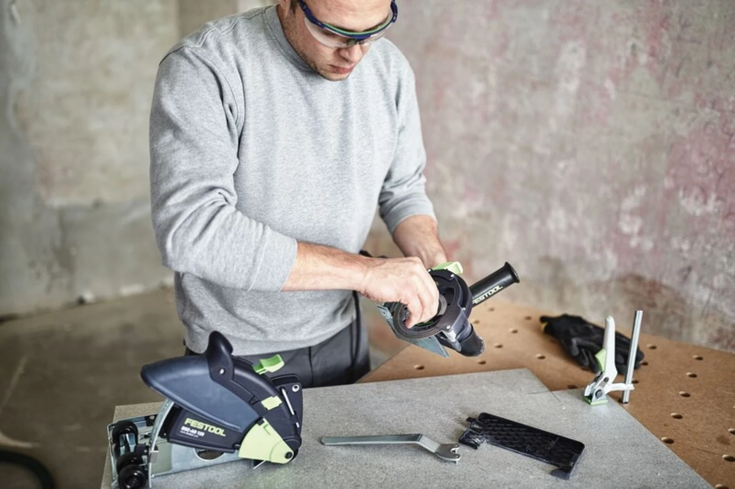 Festool DSC-AG 125-Plus-FS Railslijper in systainer met geleiderail-image