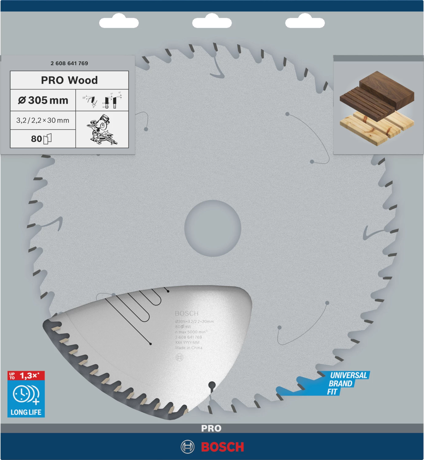Bosch 2608641769 PRO afkortzaagblad voor Hout - 305 x 30 x 80T-image