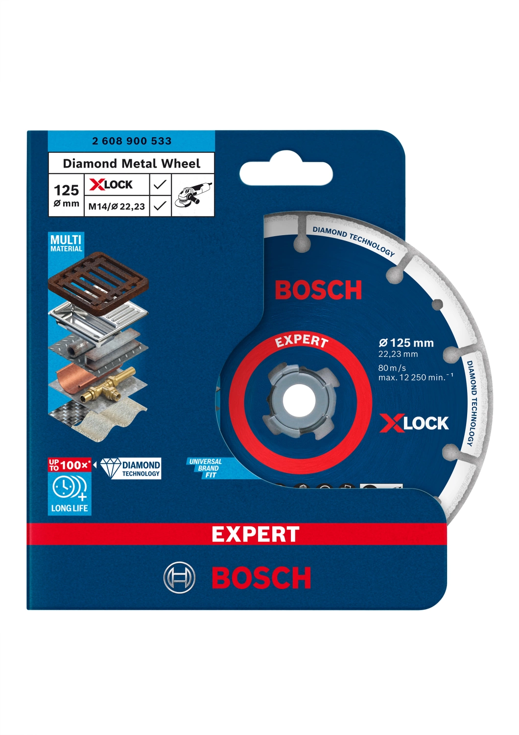 Bosch 2608900533 X-LOCK Disque diamanté Métal - 125 x 22.23 mm-image
