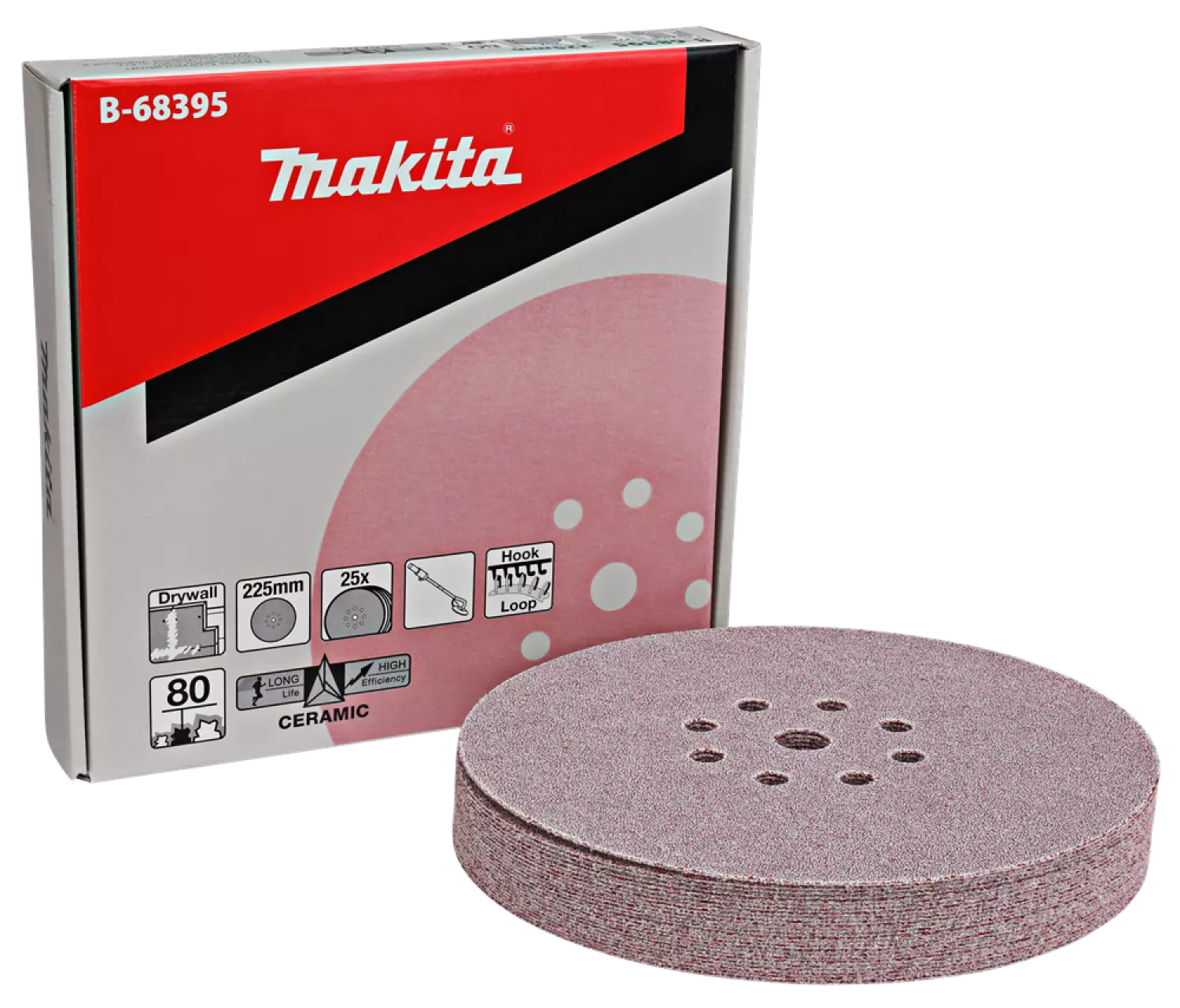 Makita B-68395 Schuurschijf velcro - 225mm - K80 (25st.)-image