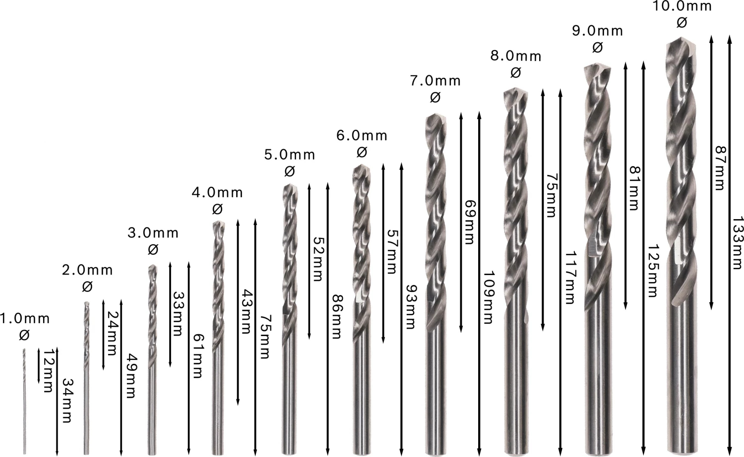 Bosch 2607010535 - Set 10 pièces foret à métaux Robust Line HSS-G 135° 1; 2; 3; 4; 5; 6; 7; 8; 9; 10 mm-image