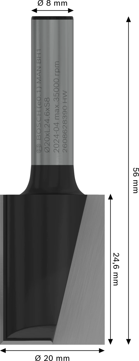 Bosch 2608628390 Vingerfrees - 2 snijvlakken - Hardmetaal - 20x25mm-image