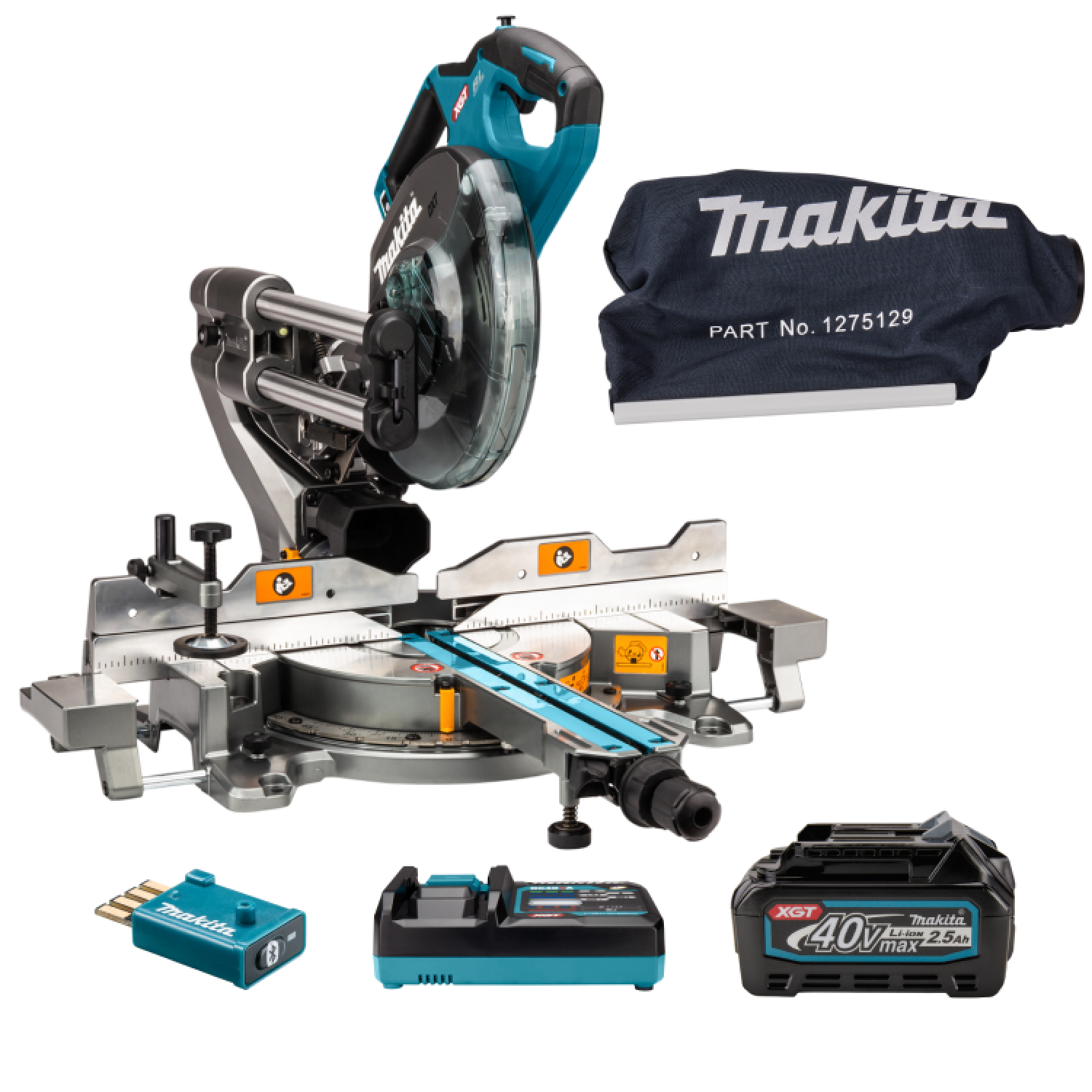 Makita LS002GD202 40V Max Li-Ion accu radiaal afkortzaag set (2x 2,5Ah) incl. AWS zender - 216mm-image
