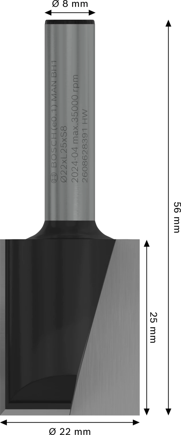 Bosch 2608628391 Vingerfrees - 2 snijvlakken - Hardmetaal - 22x25mm-image