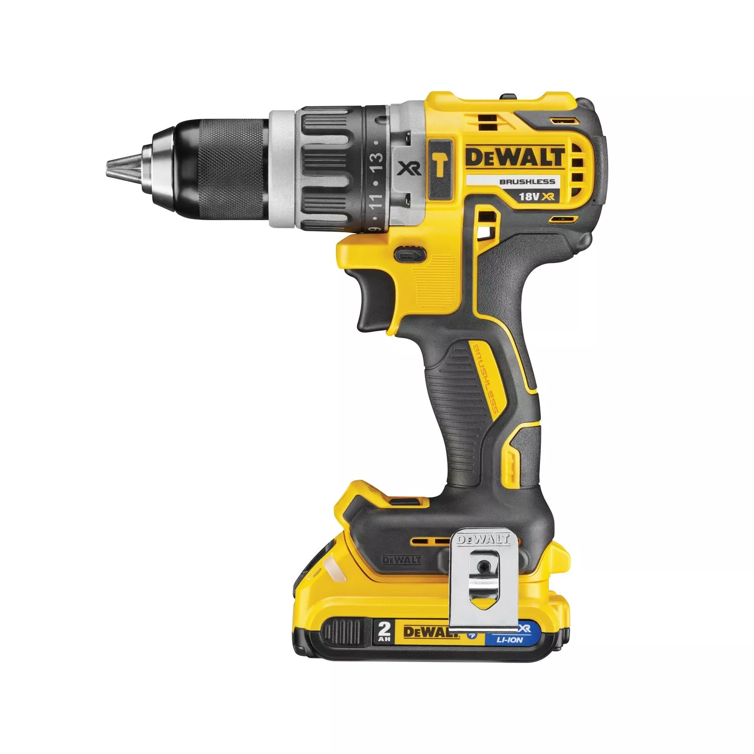 DeWALT DCD796D2 - Set de Perceuse visseuse à percussion à batteries 18V Li-Ion (2x batterie 2,0Ah) dans coffret - Moteur sans charbon-image