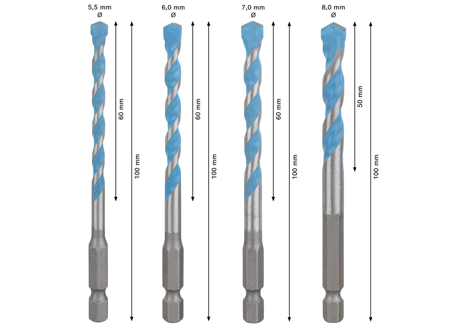 Bosch EXPERT 2608902289 5-delige HEX-9 MultiConstruction borenset - 4/5/6/6/8mm