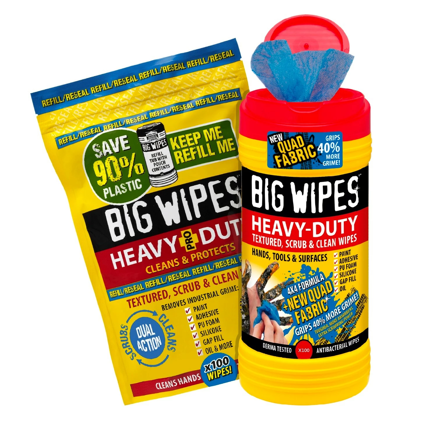 Big Wipes Heavy Duty Pro - 100pcs + pochette de recharge-image