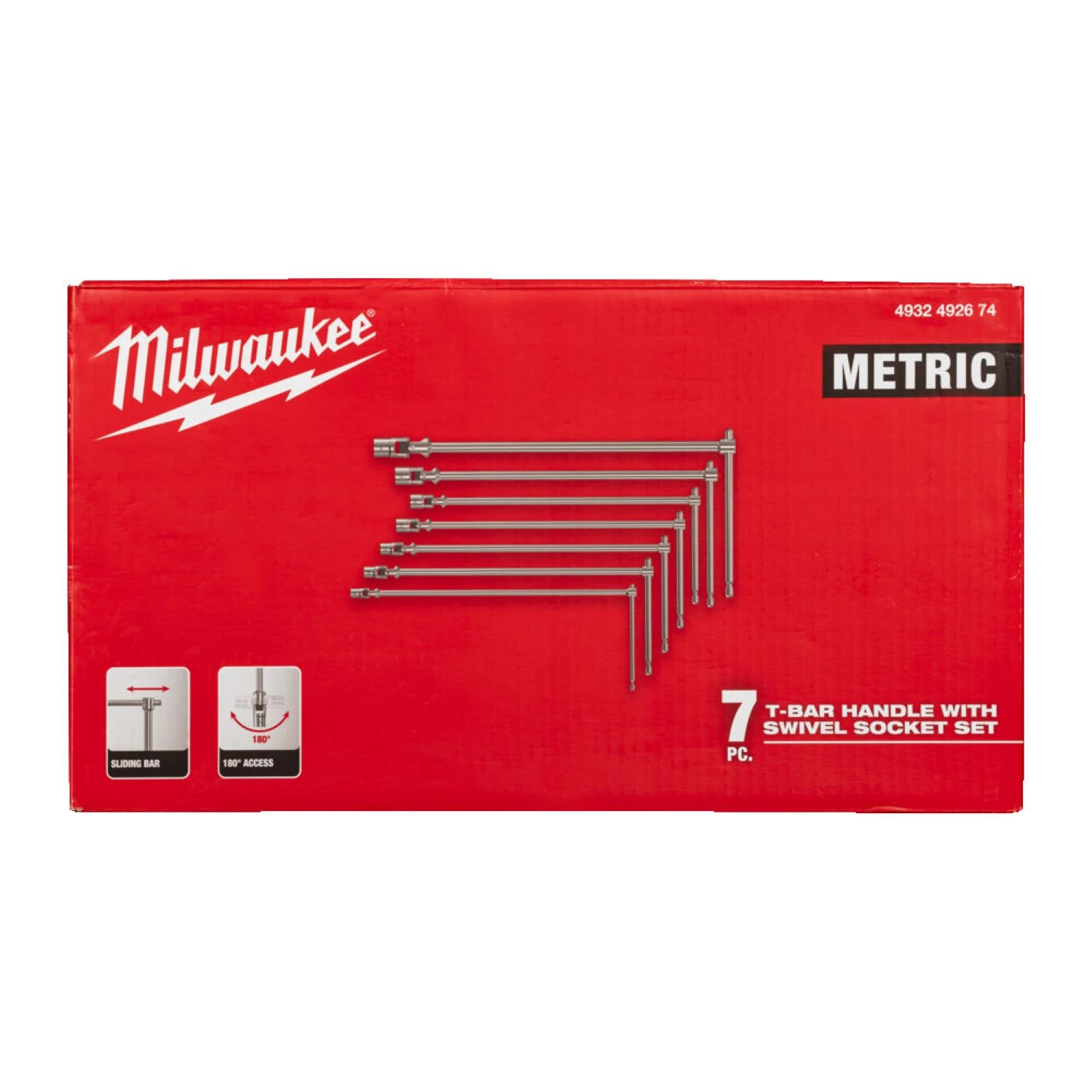 Milwaukee 4932492674 7-delige T-dopsleutelset incl. cardangewricht - 8-19mm-image