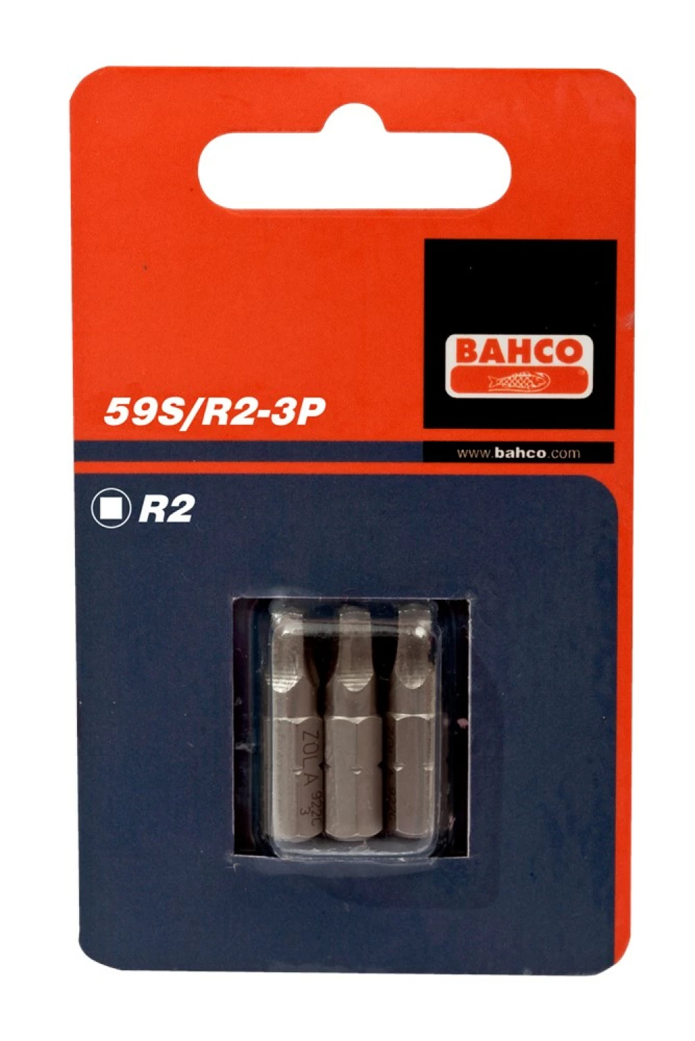 Bahco 59S/R2-3P - Embouts de tournevis 1/4" standard pour vis Robertson, 25 mm-image