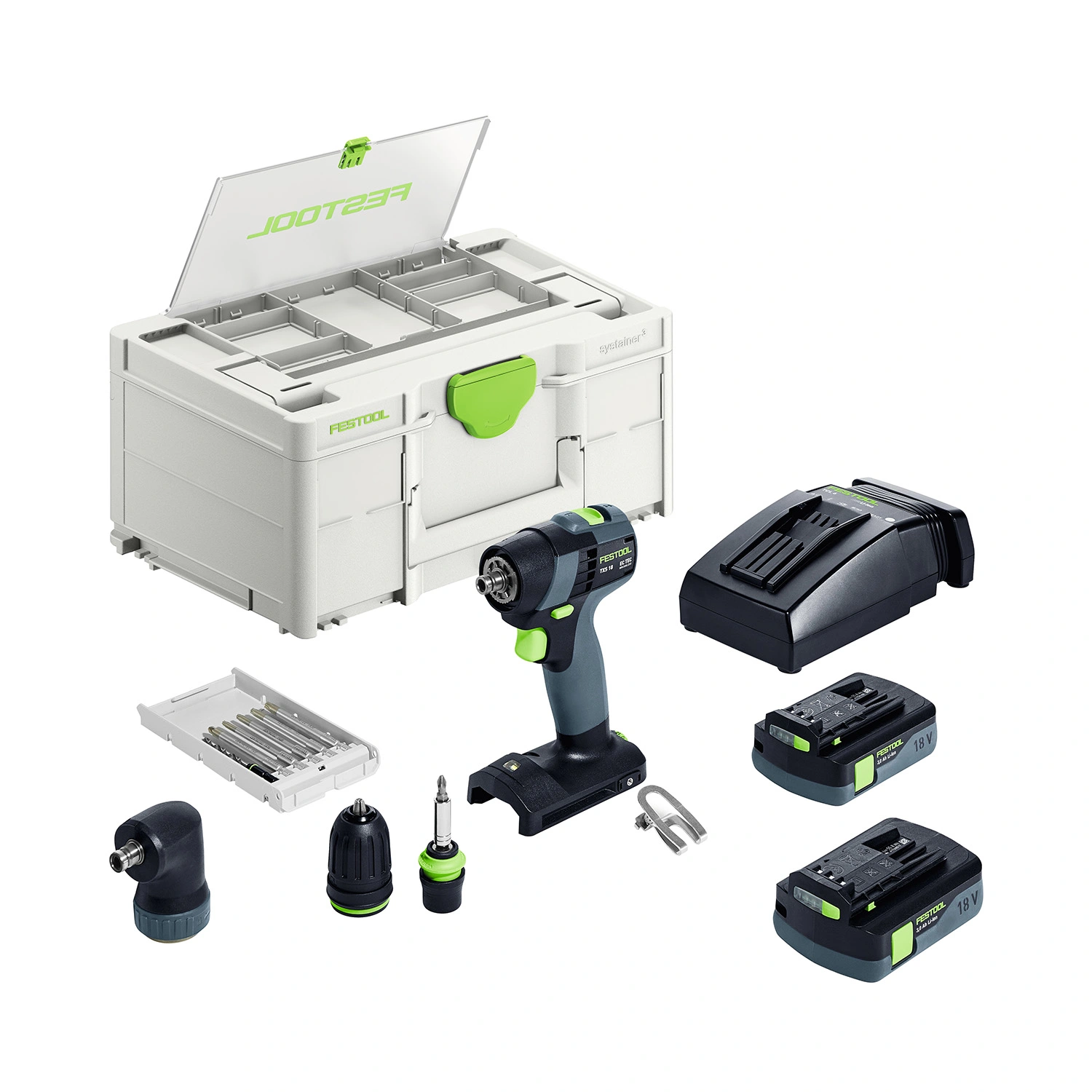 Festool TXS 18 C 3,0-Set 18V Li-Ion accu schroefboormachine incl. bitset (2x 3,0Ah) in systainer - 40Nm