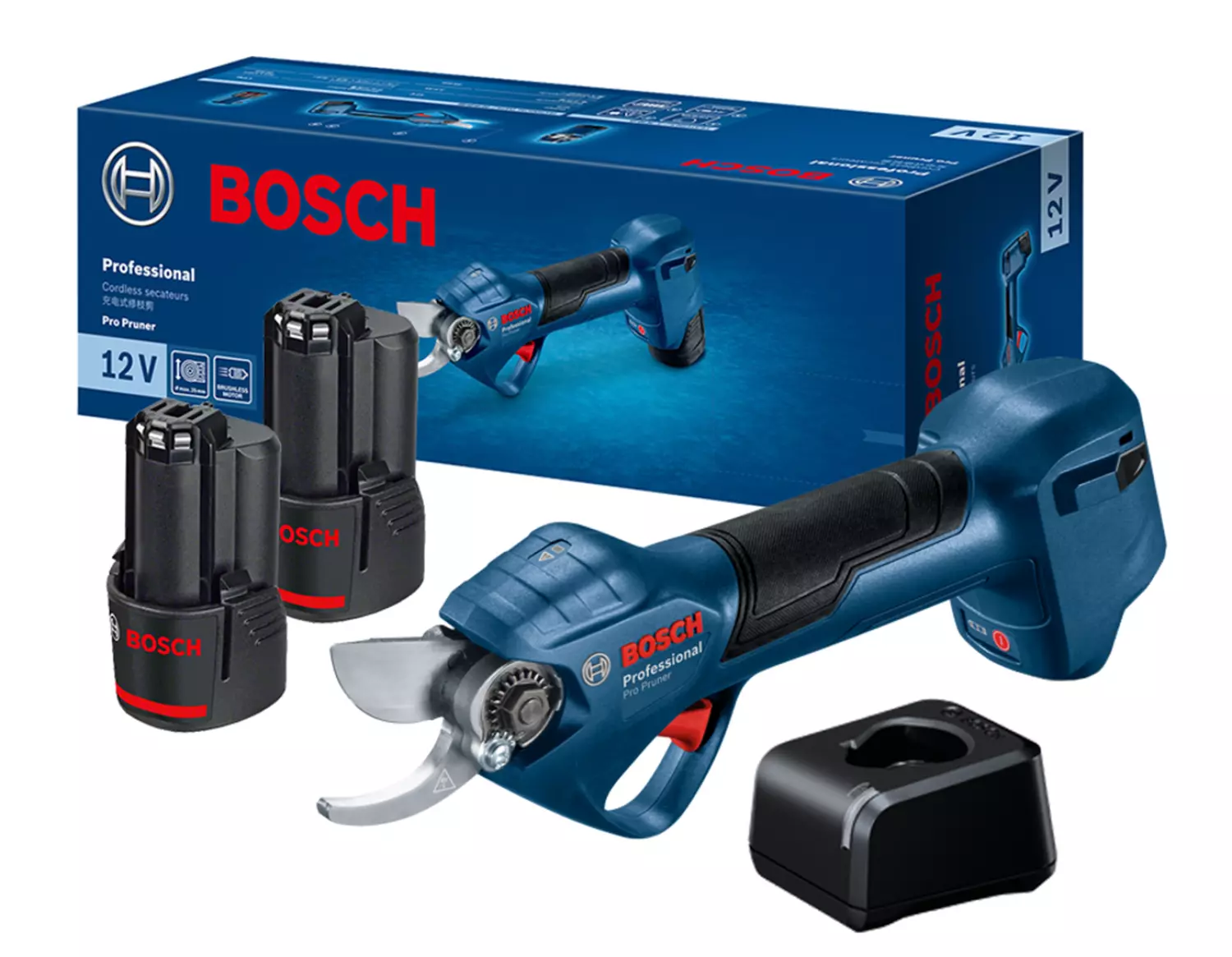 Bosch 06019K1020 Pro Pruner Batterie 12V Sécateur (2 x 3.0Ah) - 25mm-image