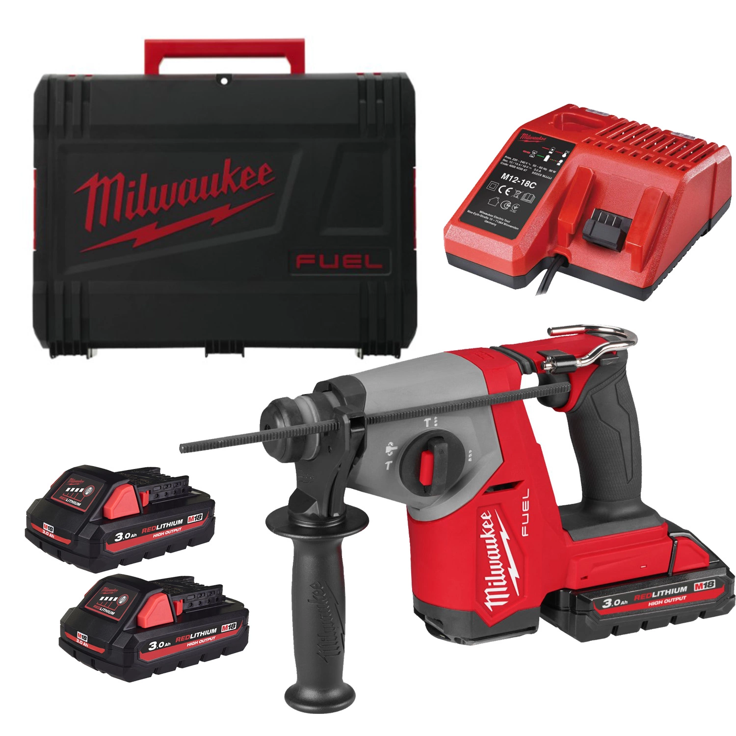 Milwaukee M18 FHAC16-302X 18V Li-ion accu compact SDS-plus combihamer set (2x 3.0Ah accu) in HD Box - 1,7J-image