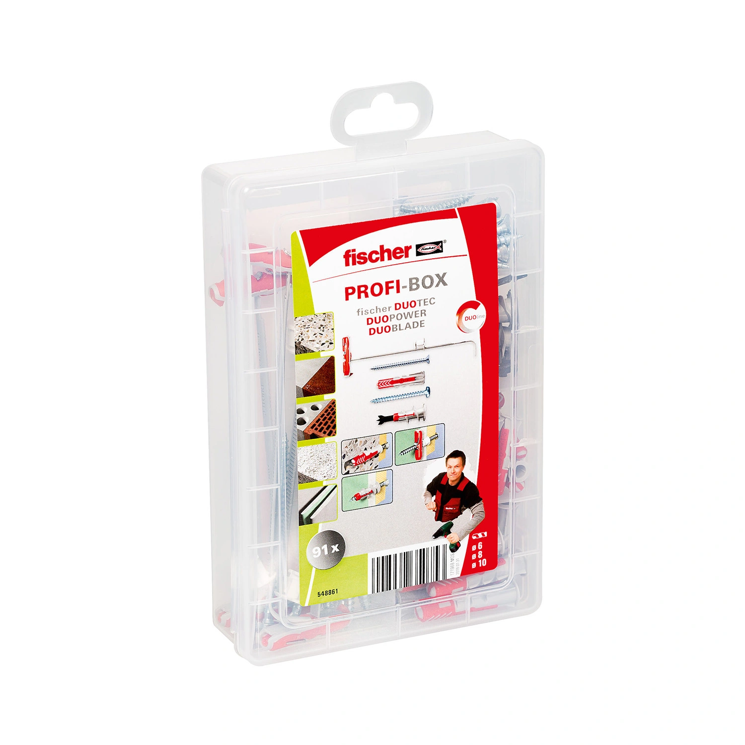 Fischer Profi-Box DuoLine set d'ancrages à vis de 91 pièces en boîte d'assortiment
