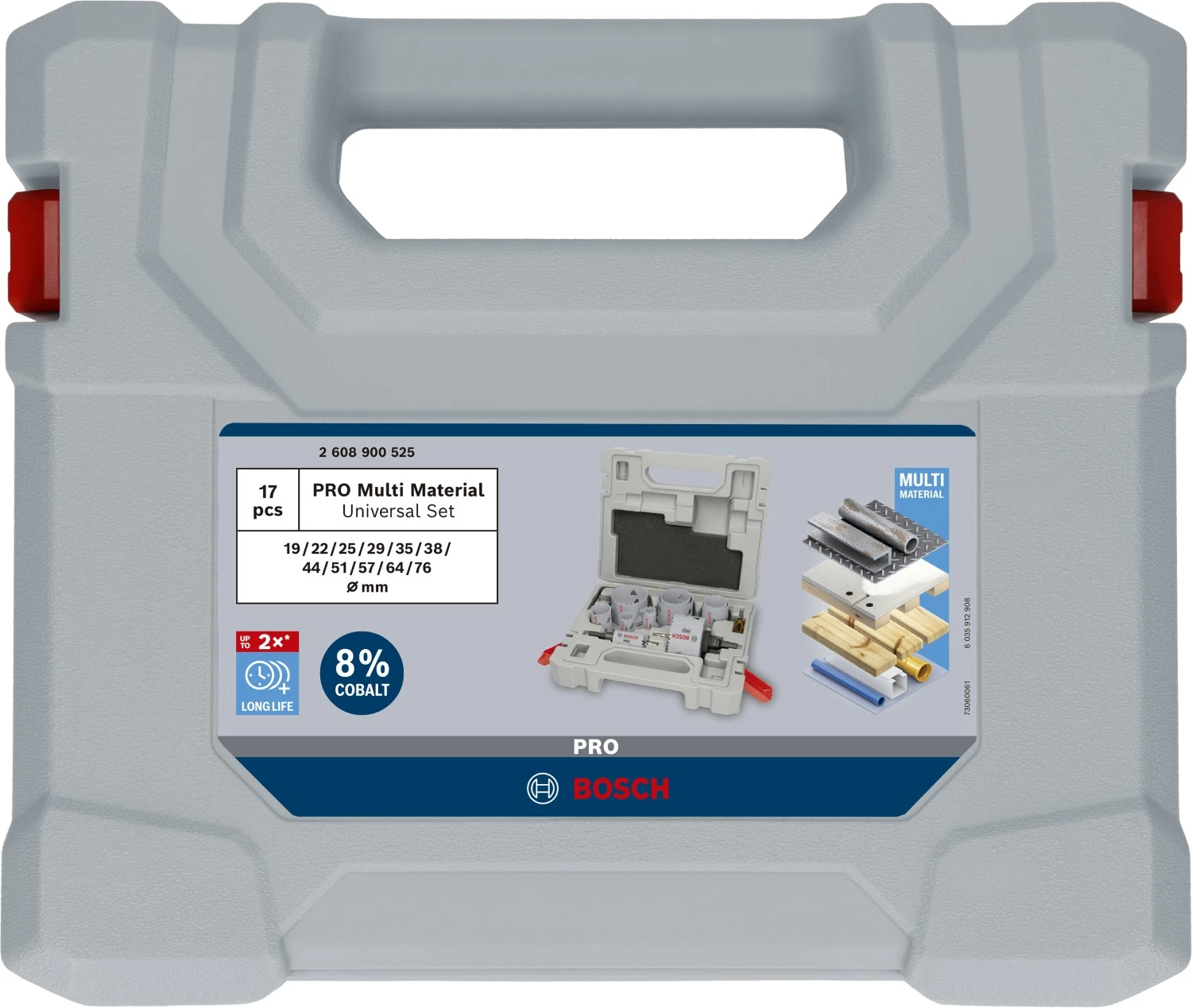 Bosch 2608900525 PRO 17-delige Gatzagenset - Multi Material - 19,22,25,29,35,38,44,51,57,64,76mm-image