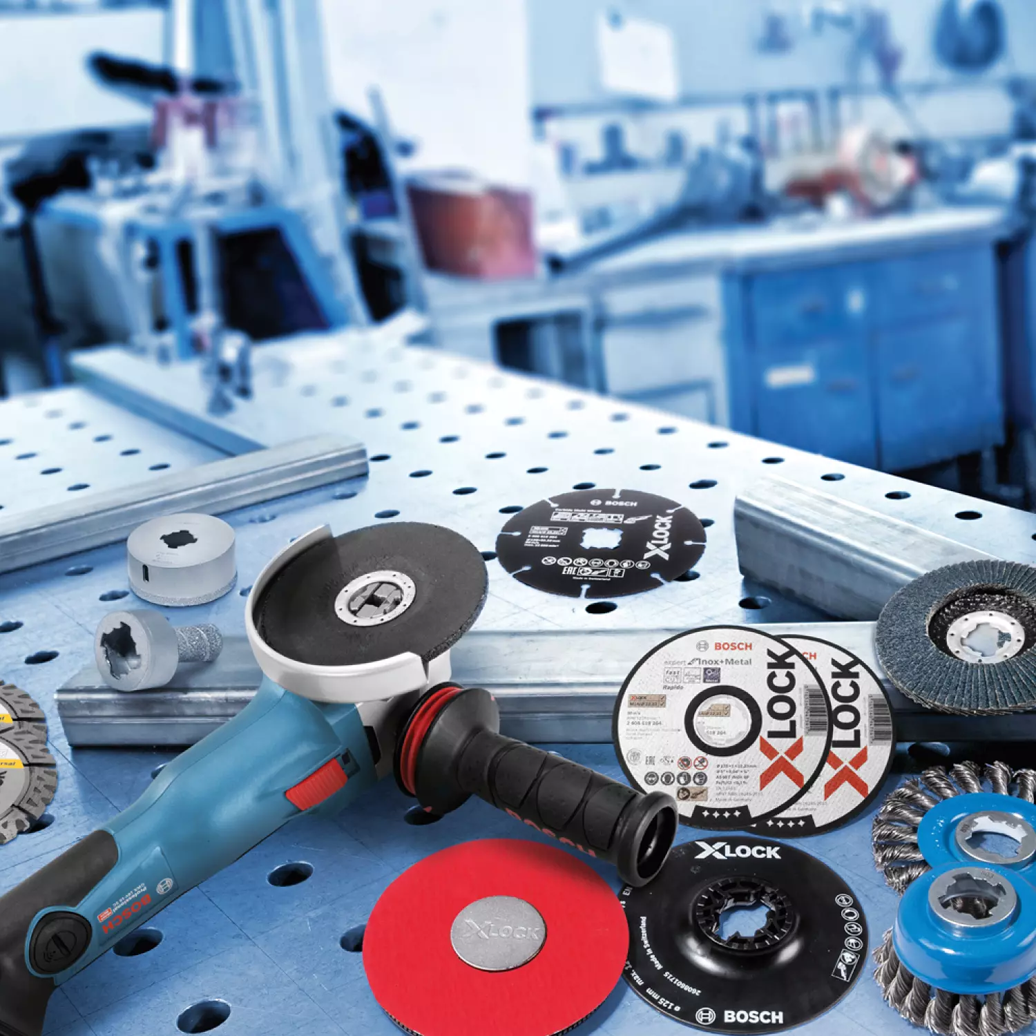 Bosch GWX 18V-10 SC 18V Li-Ion accu X-LOCK haakse slijper body - 125mm - koolborstelloos-image