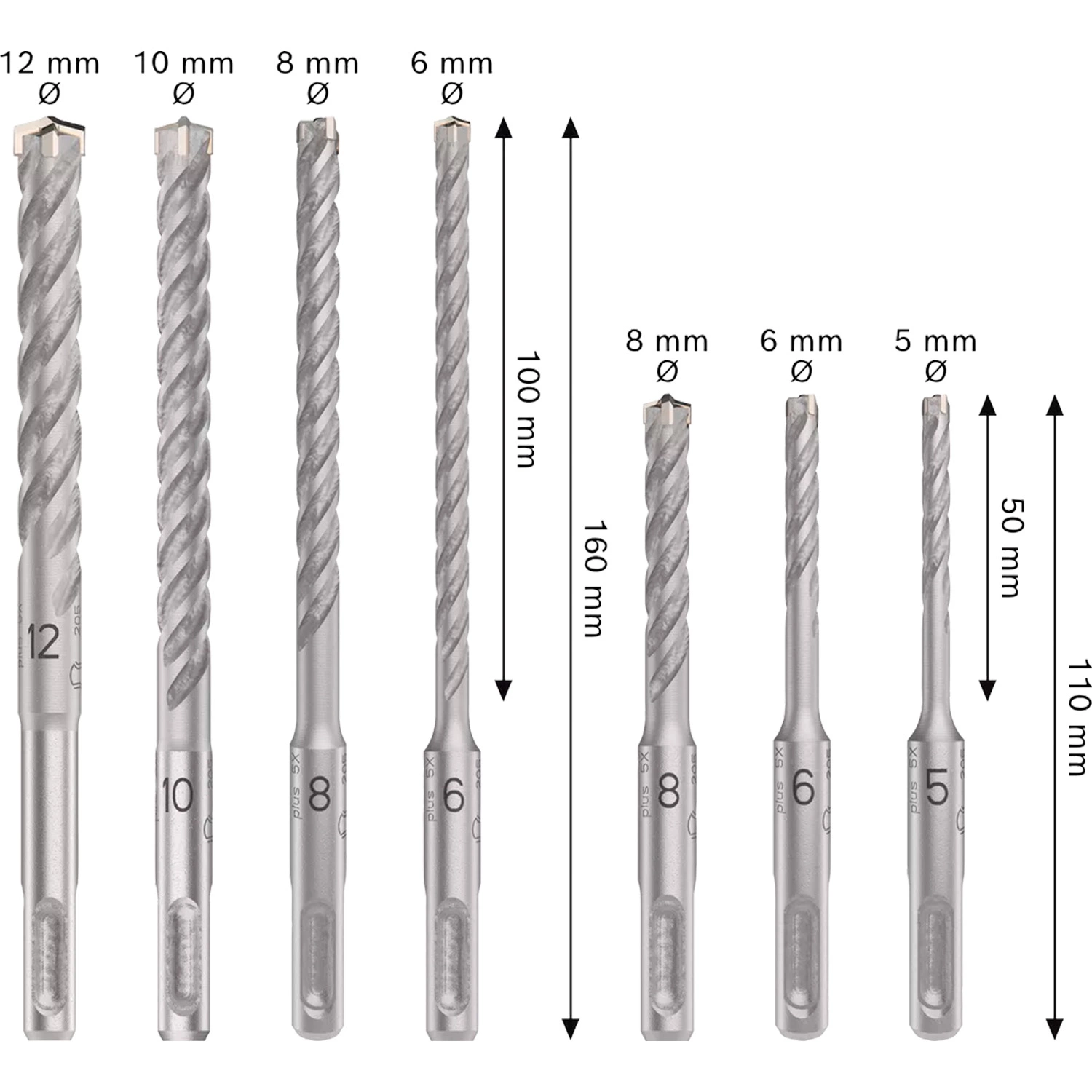 Bosch 2608707246 Jeu de 7 embouts de perçage SDS plus-5X PRO-image
