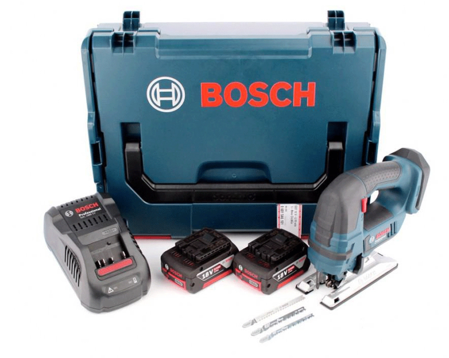 Bosch GST 18 V-Li B Scie sauteuse à batteries 18V Li-Ion set (2x batterie 5.0Ah) dans L-Boxx - poignée en D-image