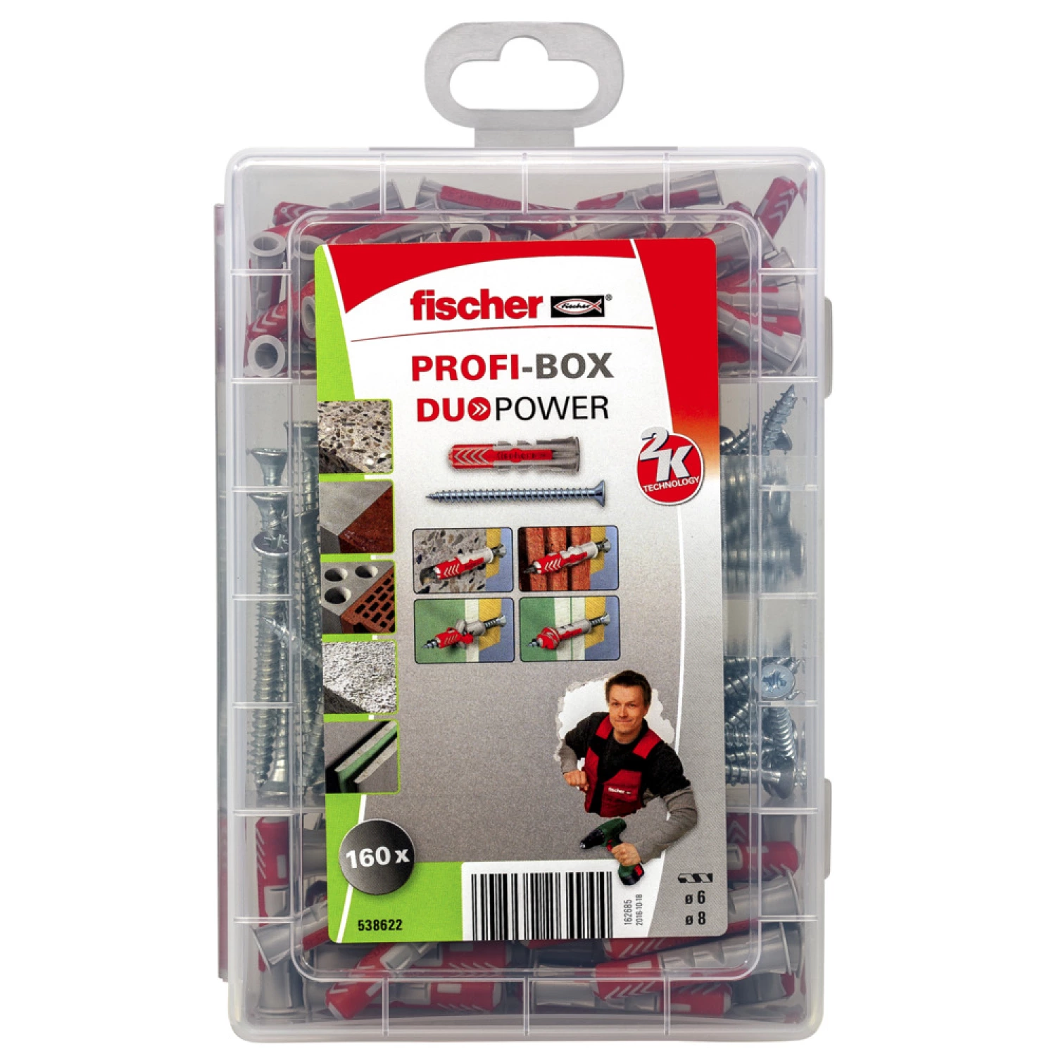 Fischer 538622 - Fischer Profi-Box DuoPower Chevilles avec vis (80pcs) PROFI-BOX DuoPower + VIS-image