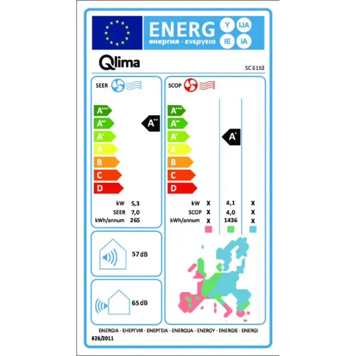 Qlima SC 6153 Split unit airco - 5590W-image