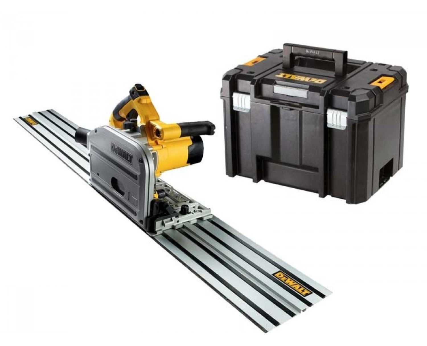 DeWALT DWS520KTR - Scie plongeante avec rail de guidage 1,5m - dans TSTAK - 1300W - 165mm-image