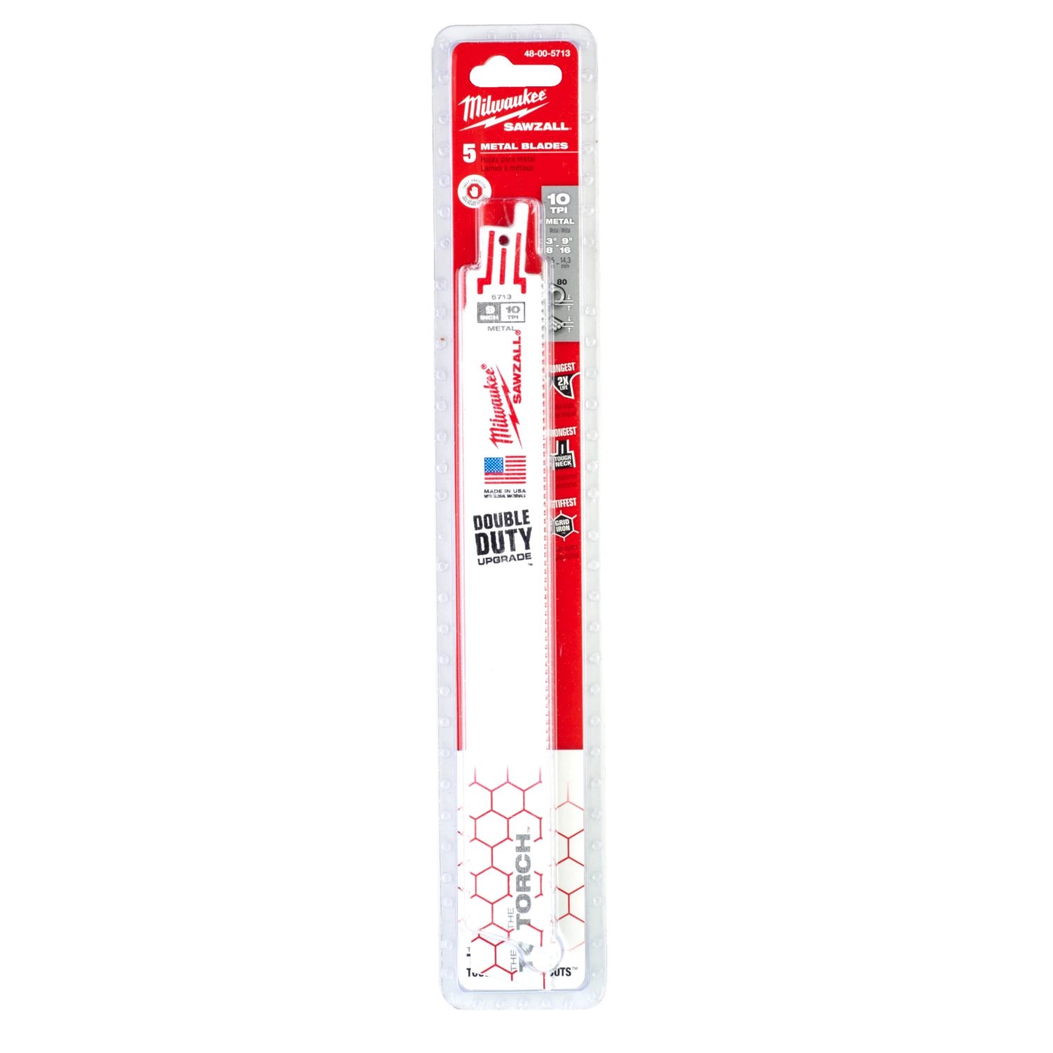 Milwaukee 48475713 Sawzall Reciprozaagblad Heavy Duty TORCH - 230 x 10TPI - metaal - 5st-image