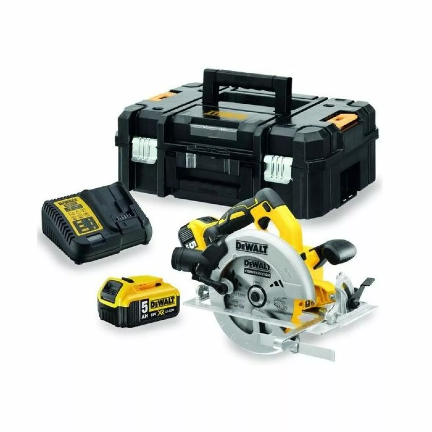 DeWALT DCS572P2-QW 18V Li-ion XR accu cirkelzaag set (2x 5.0Ah) in TSTAK - 184mm-image