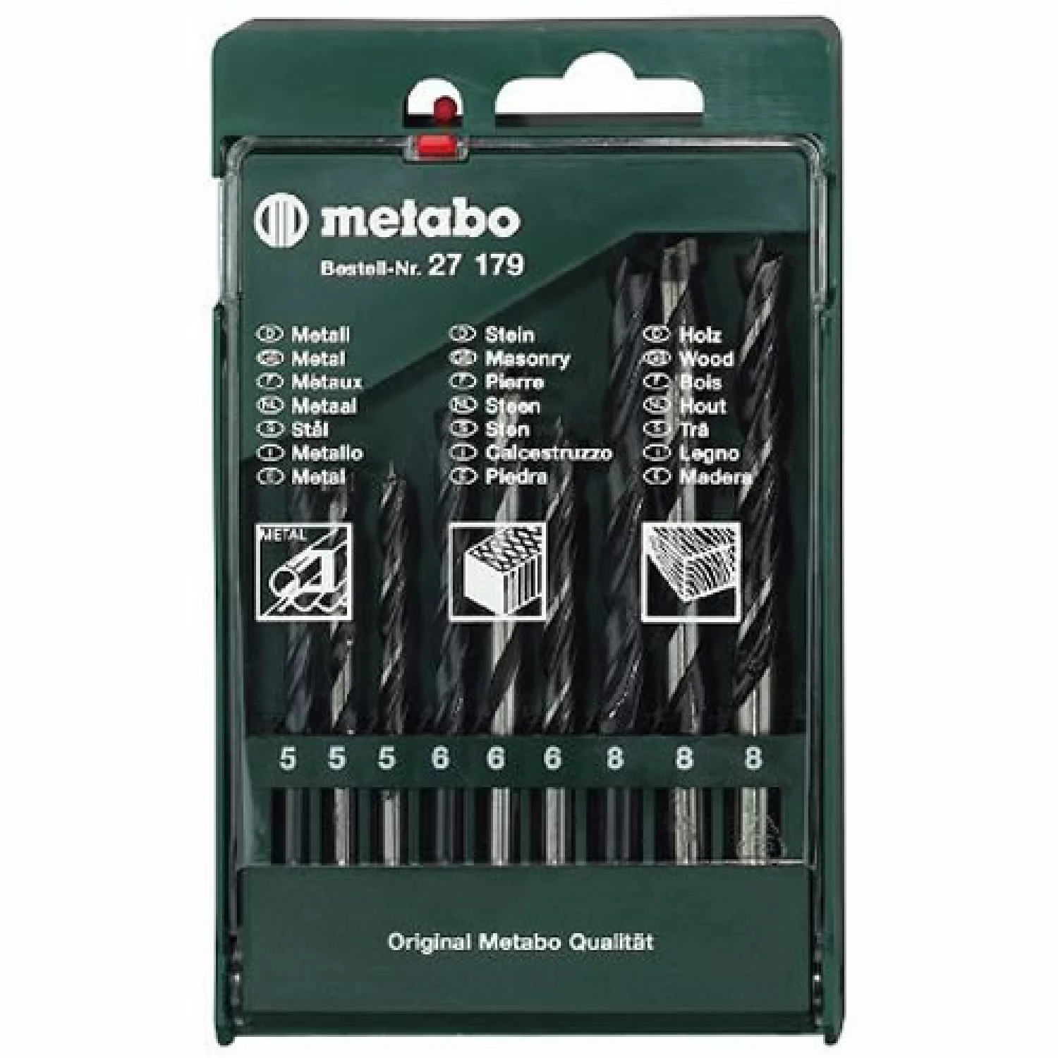 Metabo 627179000 9-delige Borenset - hout / metaal / steen in cassette - 5-8mm-image