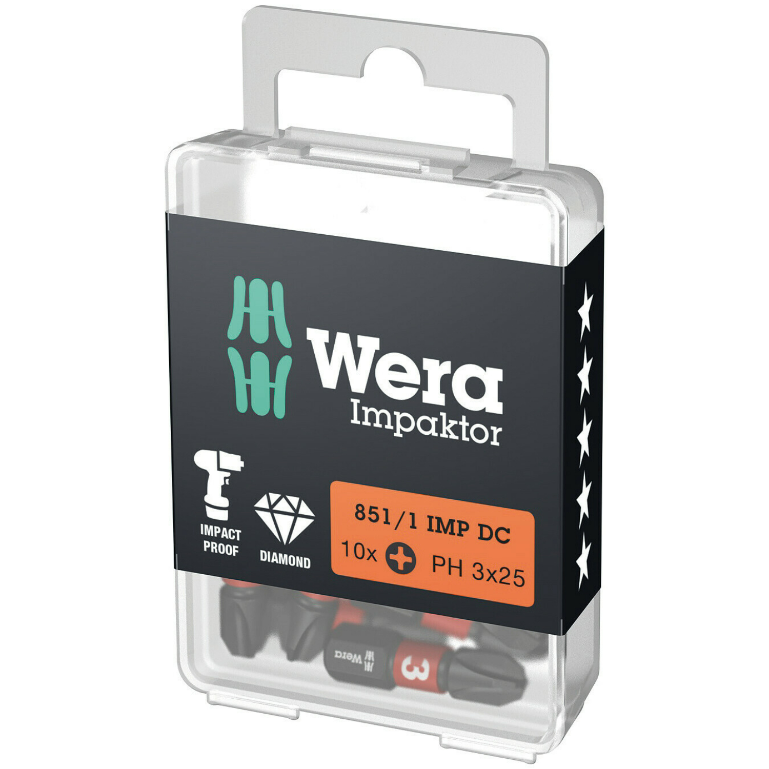 Wera 851/1 Embouts Impaktor IMP DC, PH 3 x 25 mm-image