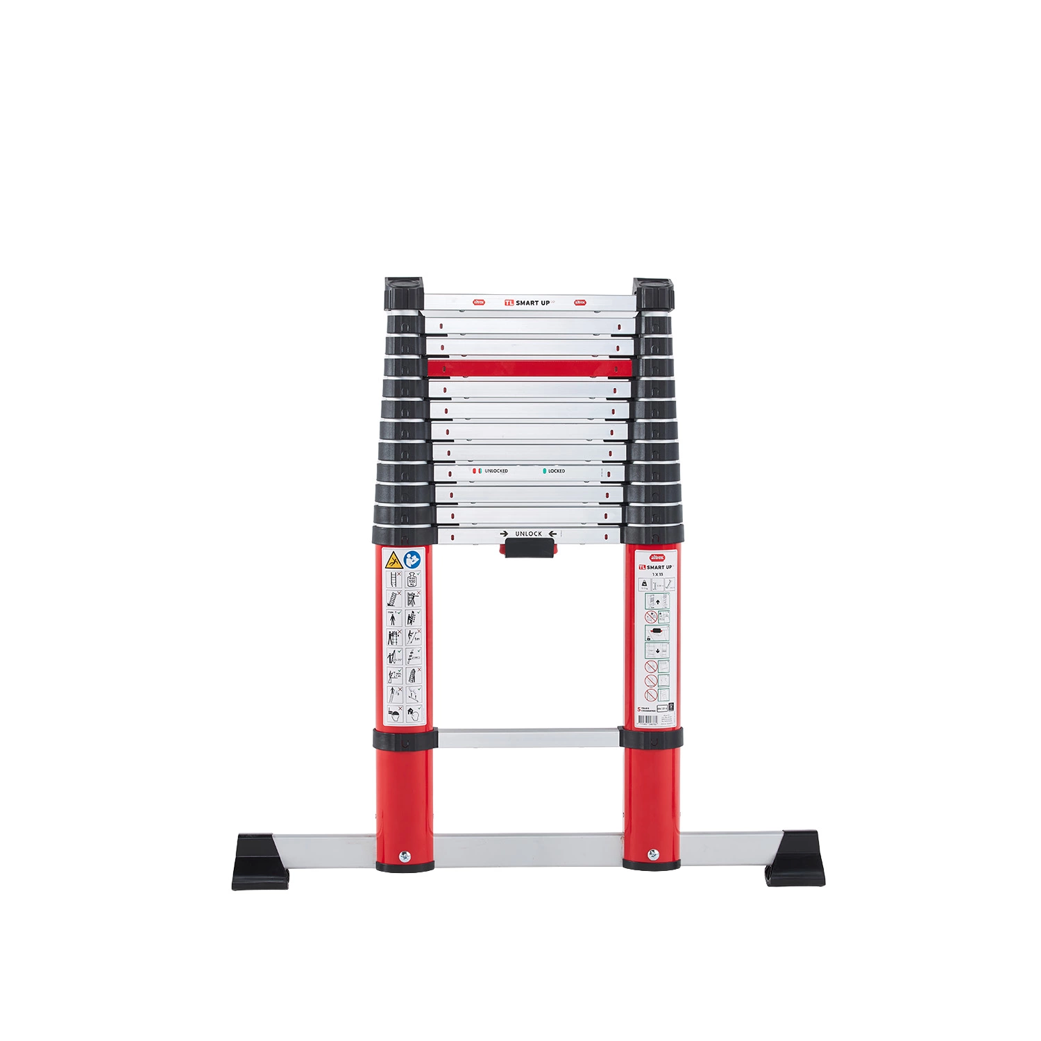 Altrex TL Smart Up Go Échelle télescopique - Aluminium - 1 x 13 échelons - hauteur de travail max. 4,75 m - avec barre de stabilité-image